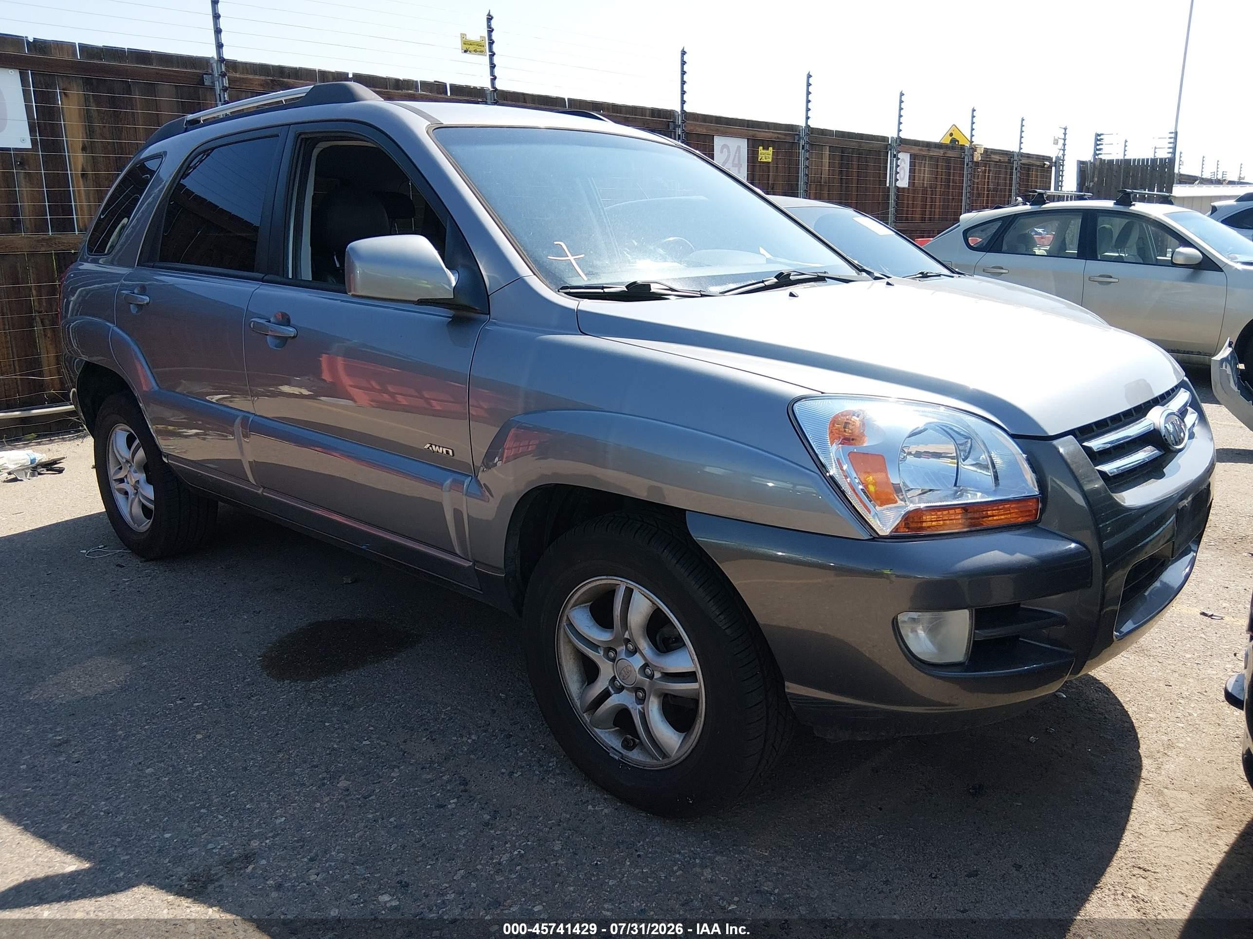 2008 Kia Sportage Ex V6 Gray vin: KNDJE723X87484123