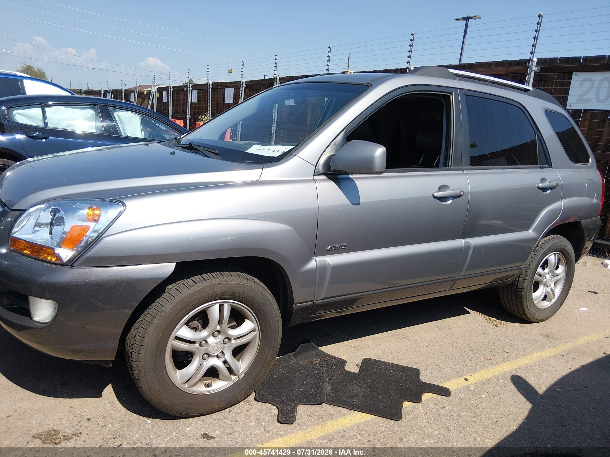 2008 Kia Sportage Ex V6 Gray vin: KNDJE723X87484123