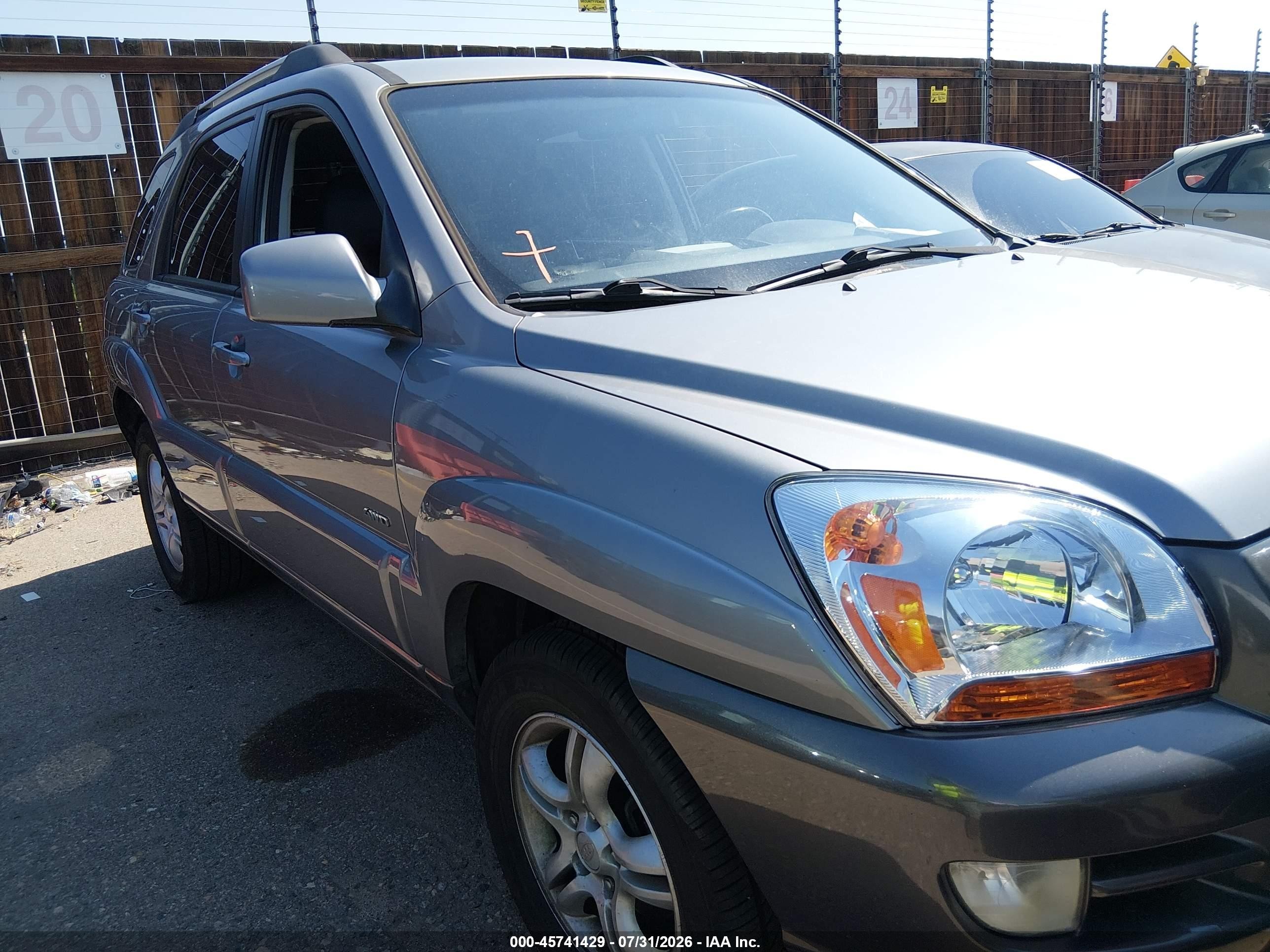 2008 Kia Sportage Ex V6 Gray vin: KNDJE723X87484123
