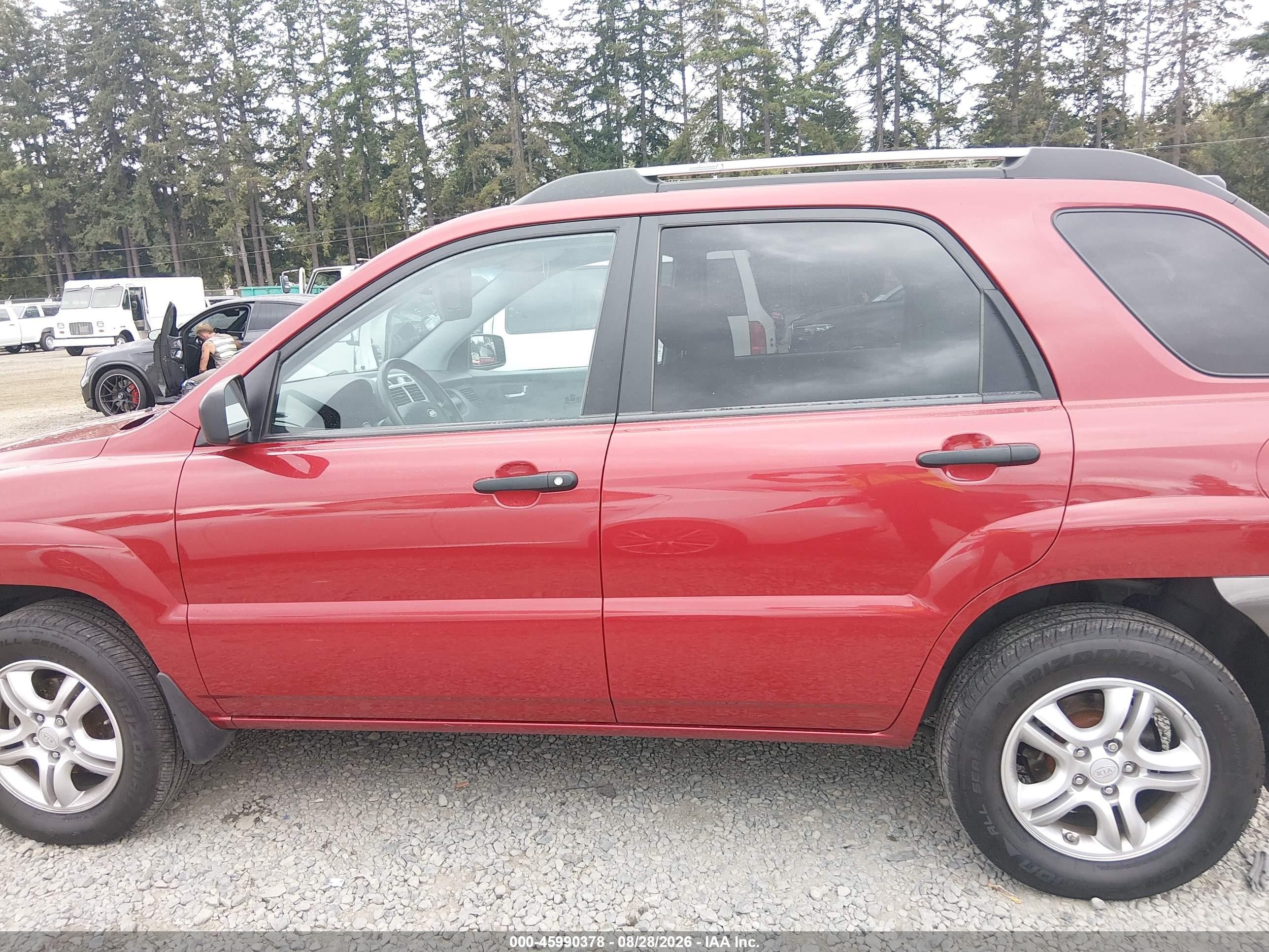 2008 Kia Sportage Lx V6 Red vin: KNDJE723X87542666