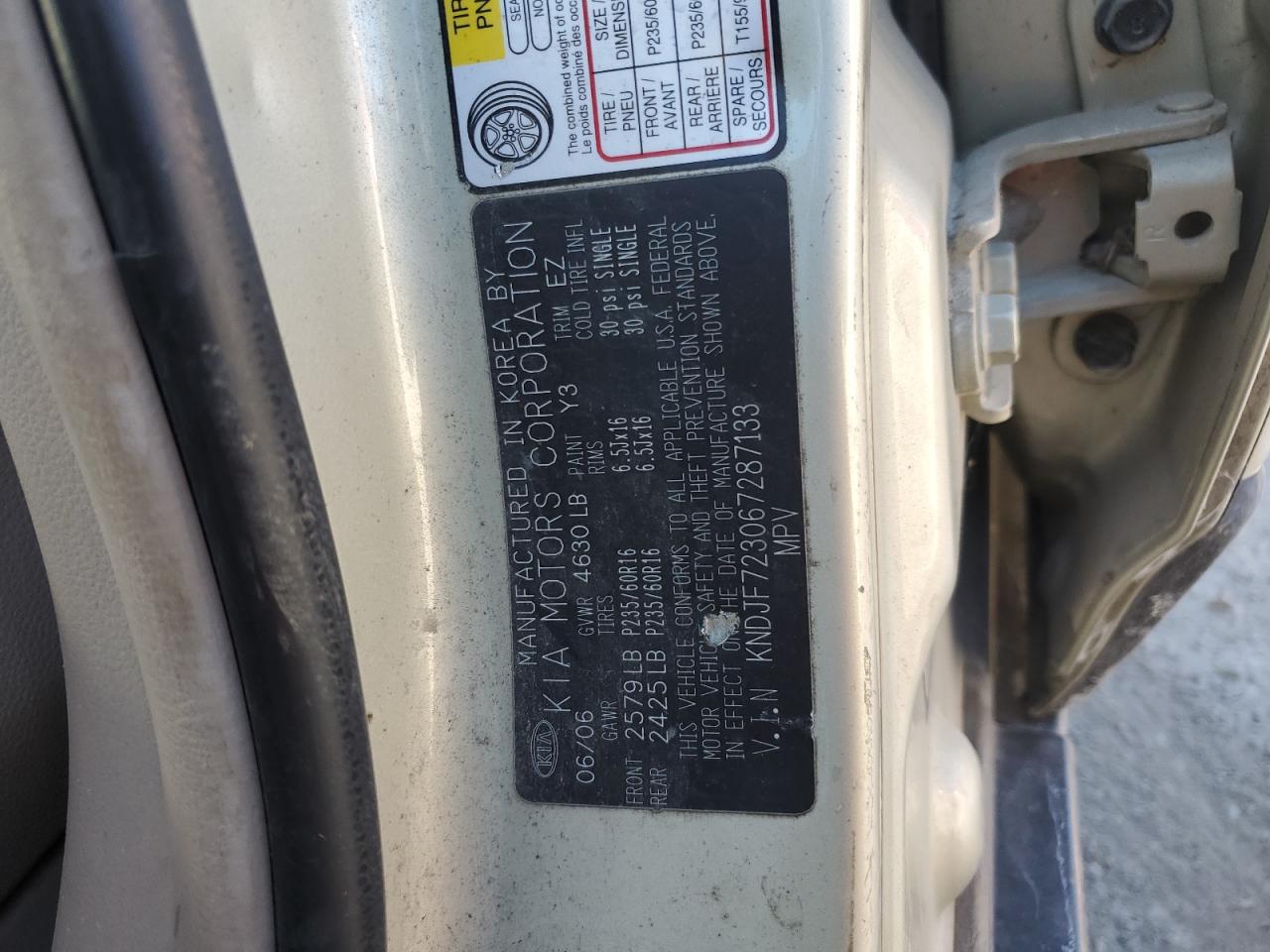 2006 Kia New Sportage Silver vin: KNDJF723067287133