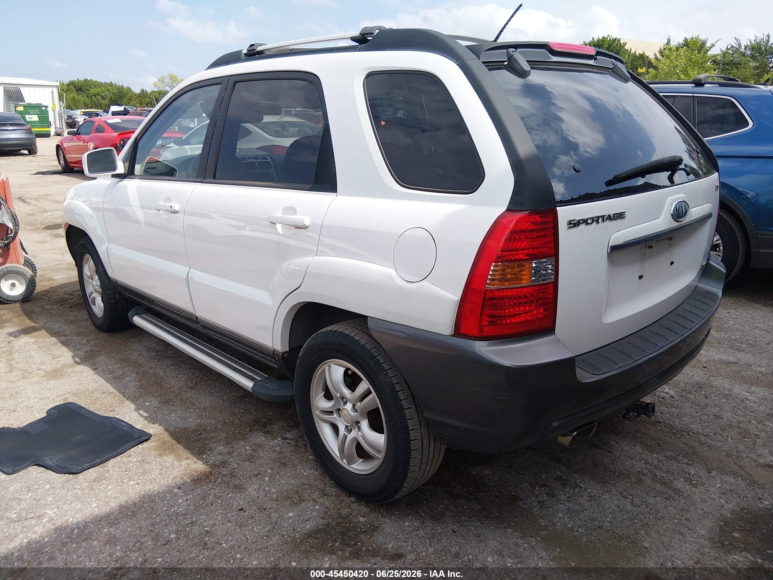 2008 Kia Sportage Ex V6 White vin: KNDJF723087541524
