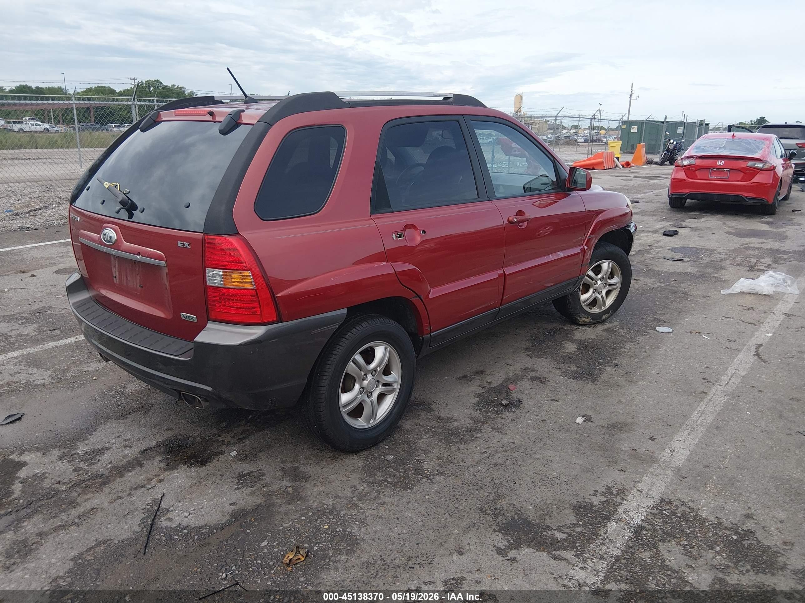 2007 Kia Sportage Ex V6 Orange vin: KNDJF723177350127