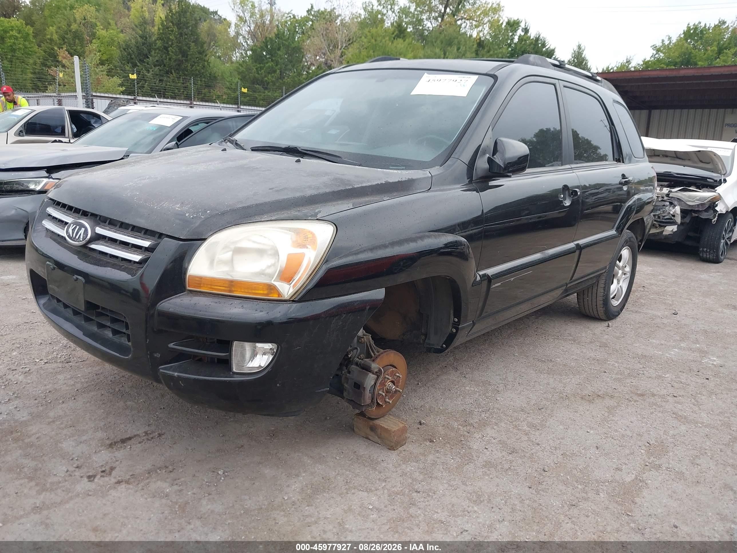 2007 Kia Sportage Ex V6 Black vin: KNDJF723277309005