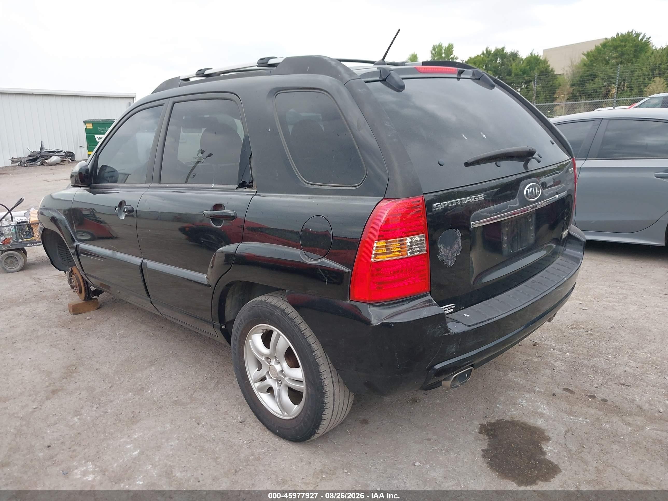 2007 Kia Sportage Ex V6 Black vin: KNDJF723277309005