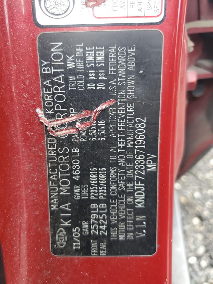 2006 Kia New Sportage Red vin: KNDJF723367196082