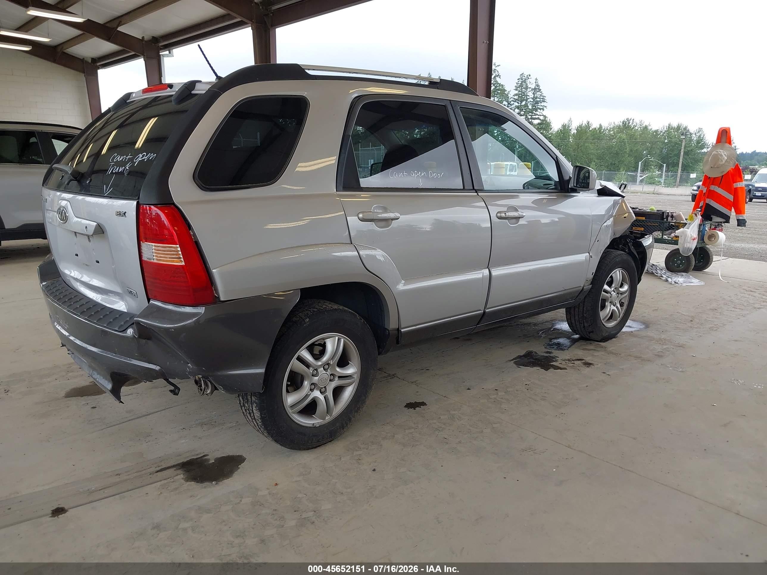 2006 Kia Sportage Ex V6/lx V6 Silver vin: KNDJF723367201782