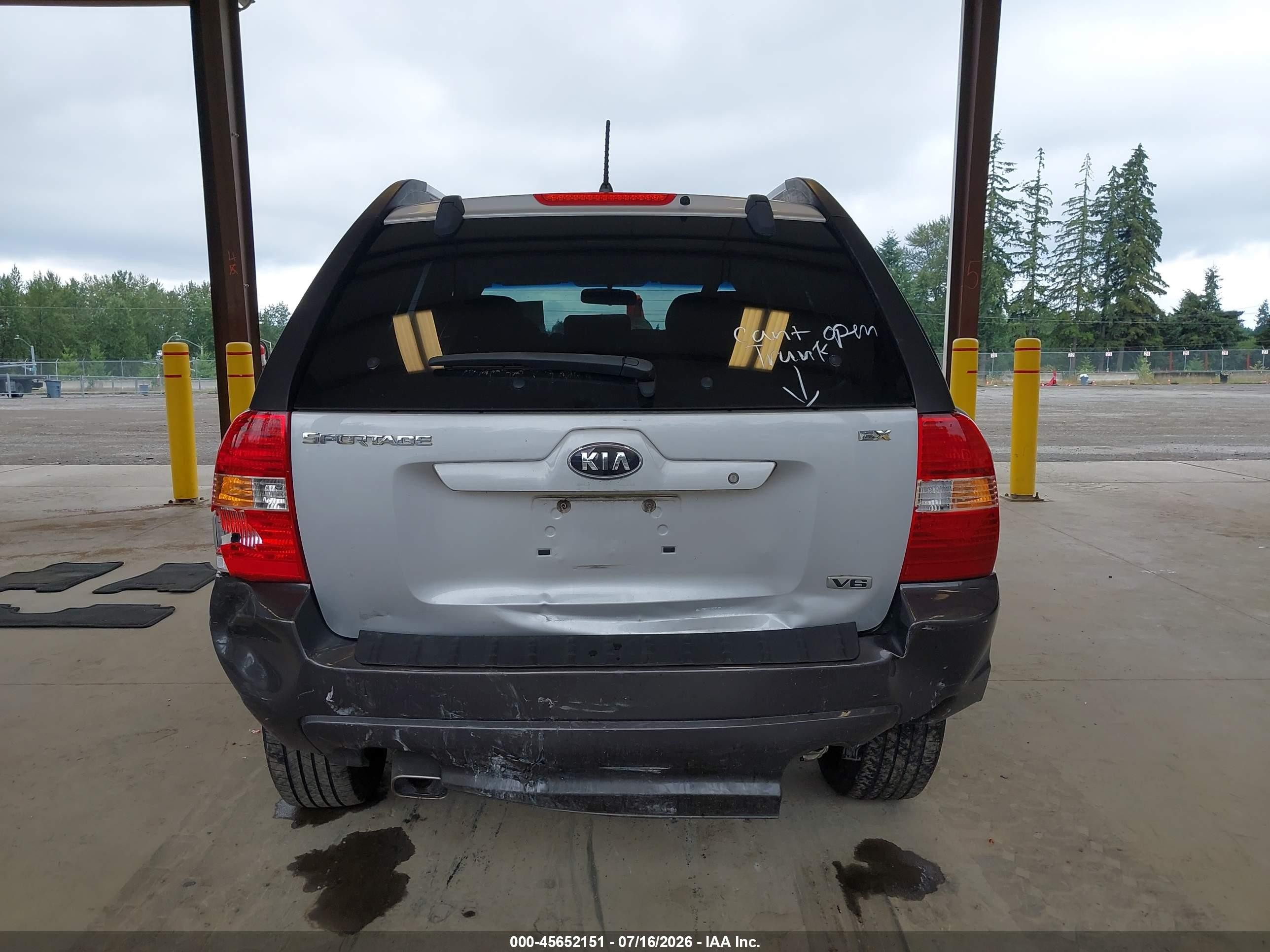2006 Kia Sportage Ex V6/lx V6 Silver vin: KNDJF723367201782