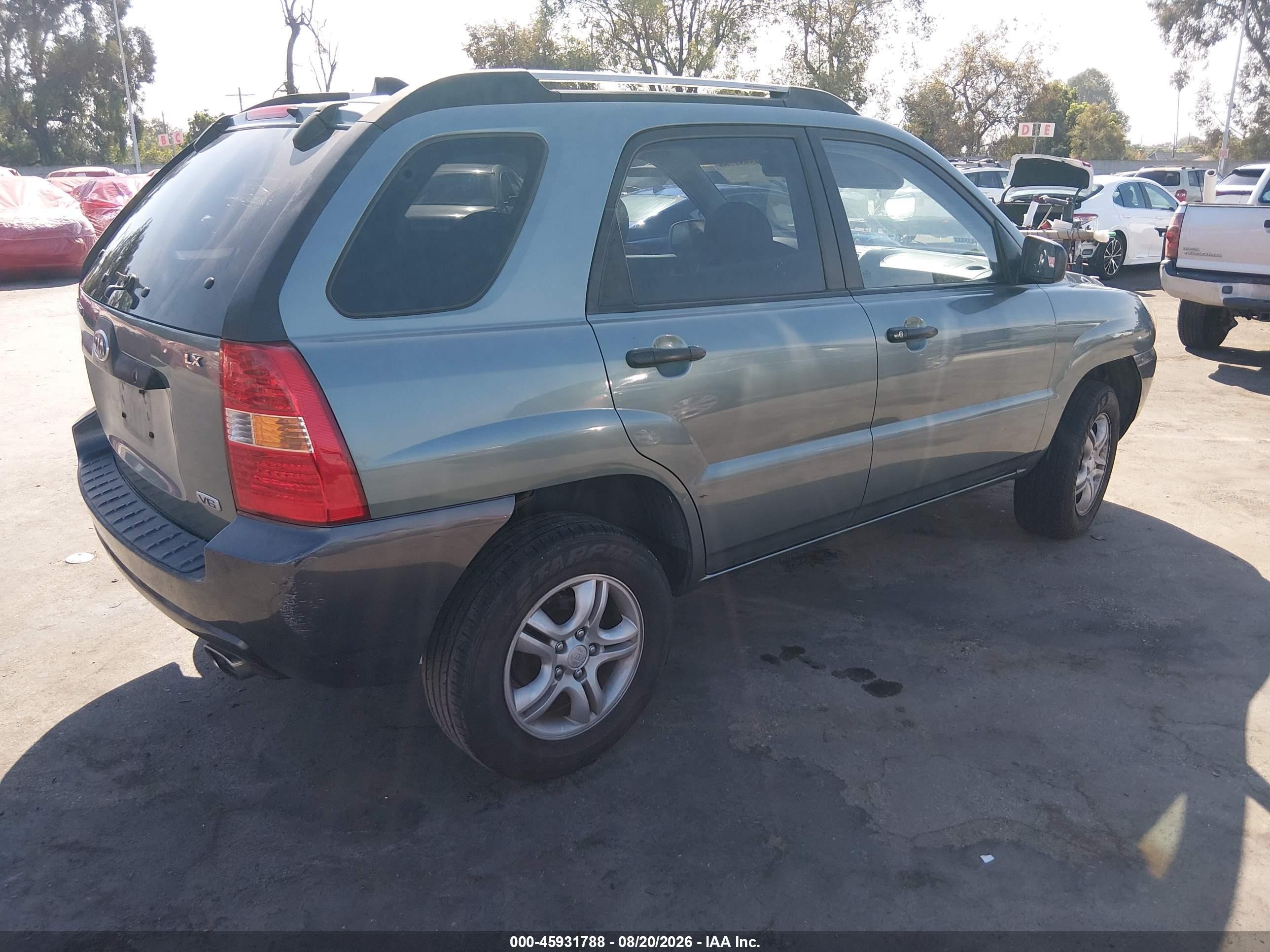 2006 Kia Sportage Ex V6/lx V6 Light Blue vin: KNDJF723367267524