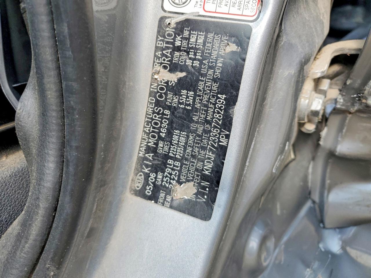 2006 Kia New Sportage Silver vin: KNDJF723367282394