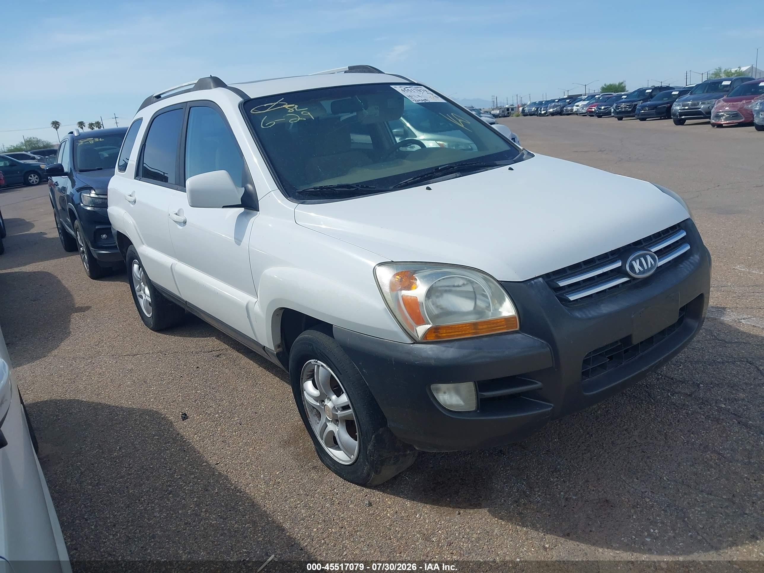 2007 Kia Sportage Ex V6 Белый vin: KNDJF723377308963