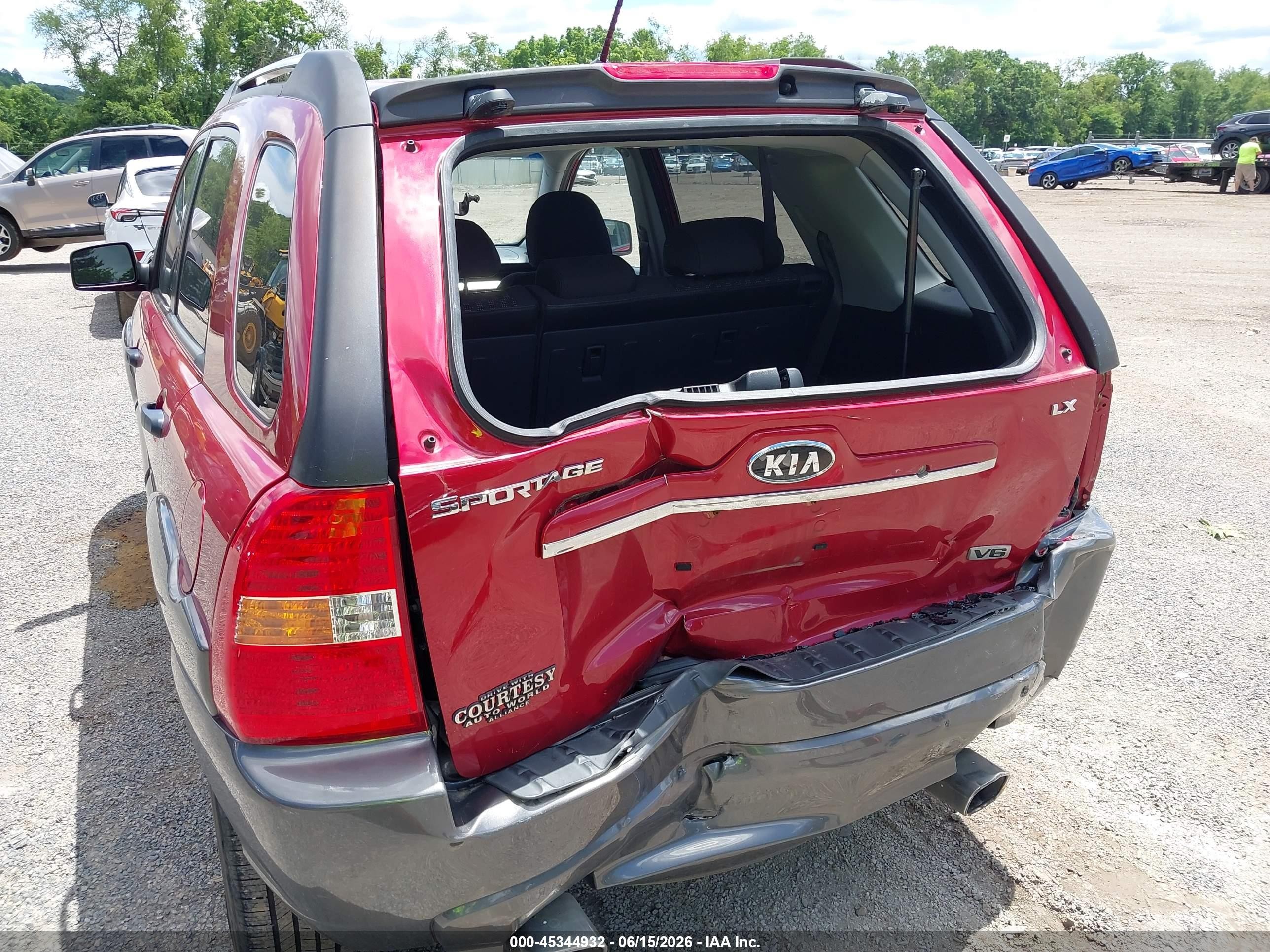 2007 Kia Sportage Lx V6 Red vin: KNDJF723377416631