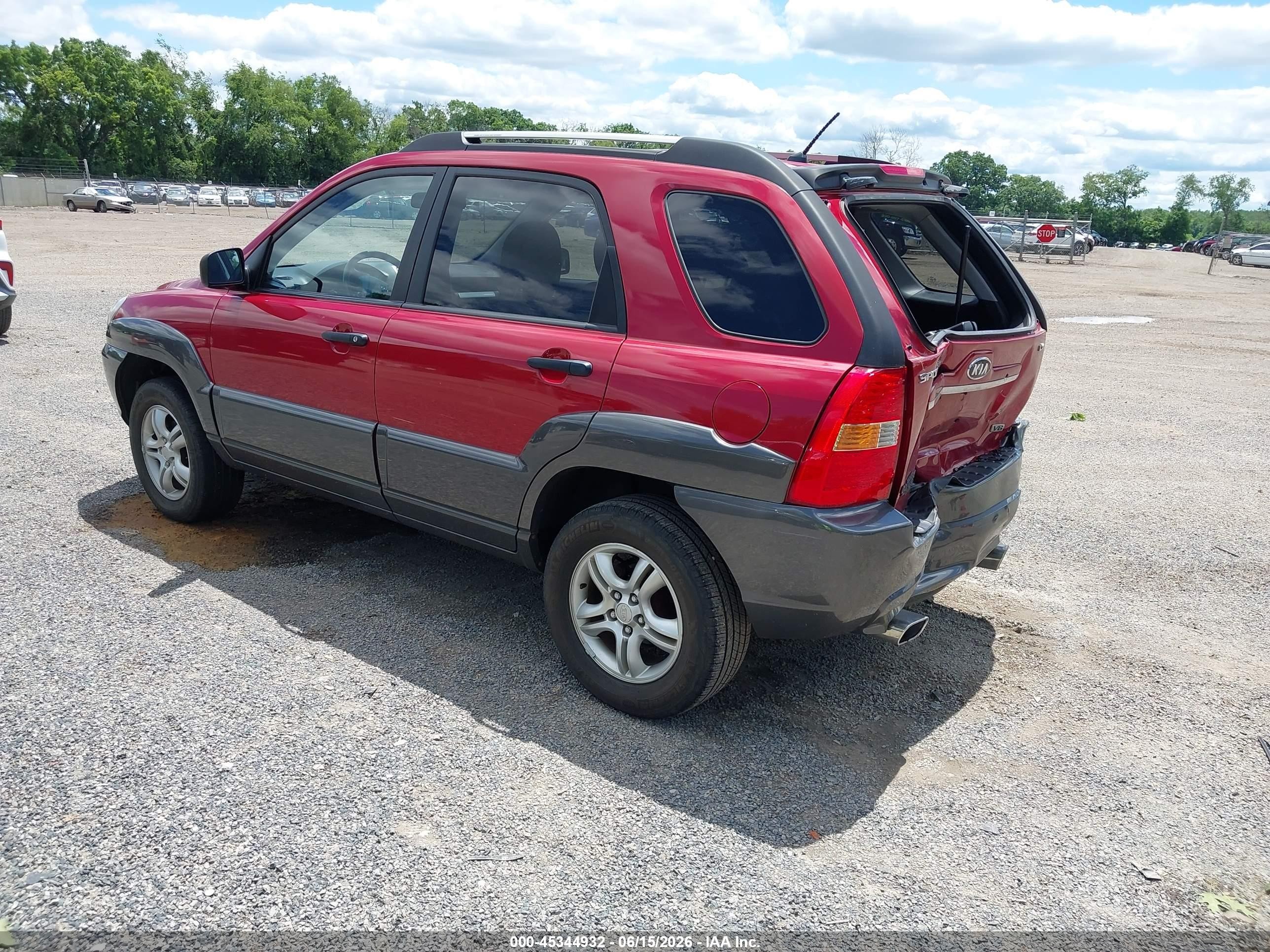 2007 Kia Sportage Lx V6 Red vin: KNDJF723377416631