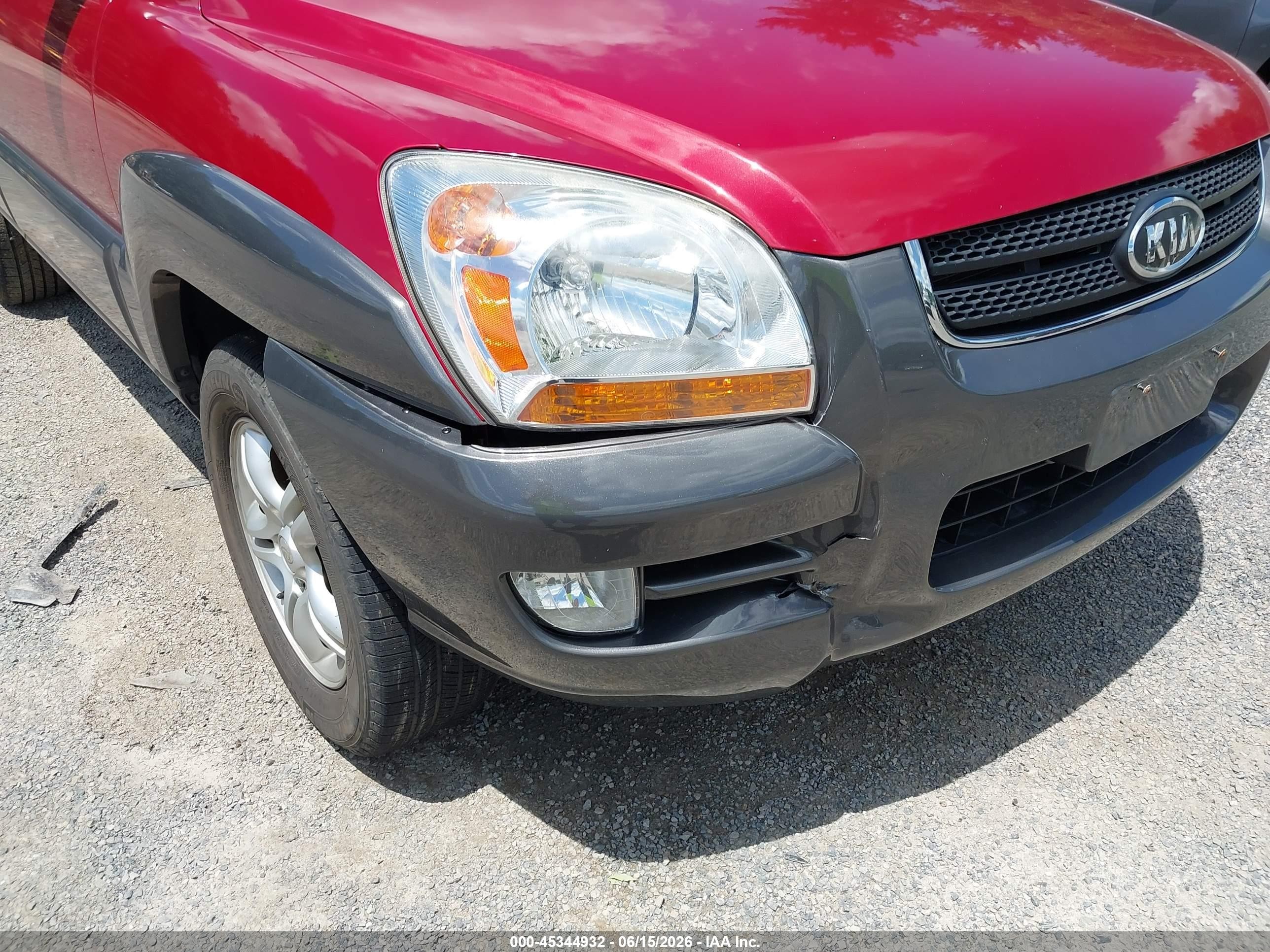 2007 Kia Sportage Lx V6 Red vin: KNDJF723377416631
