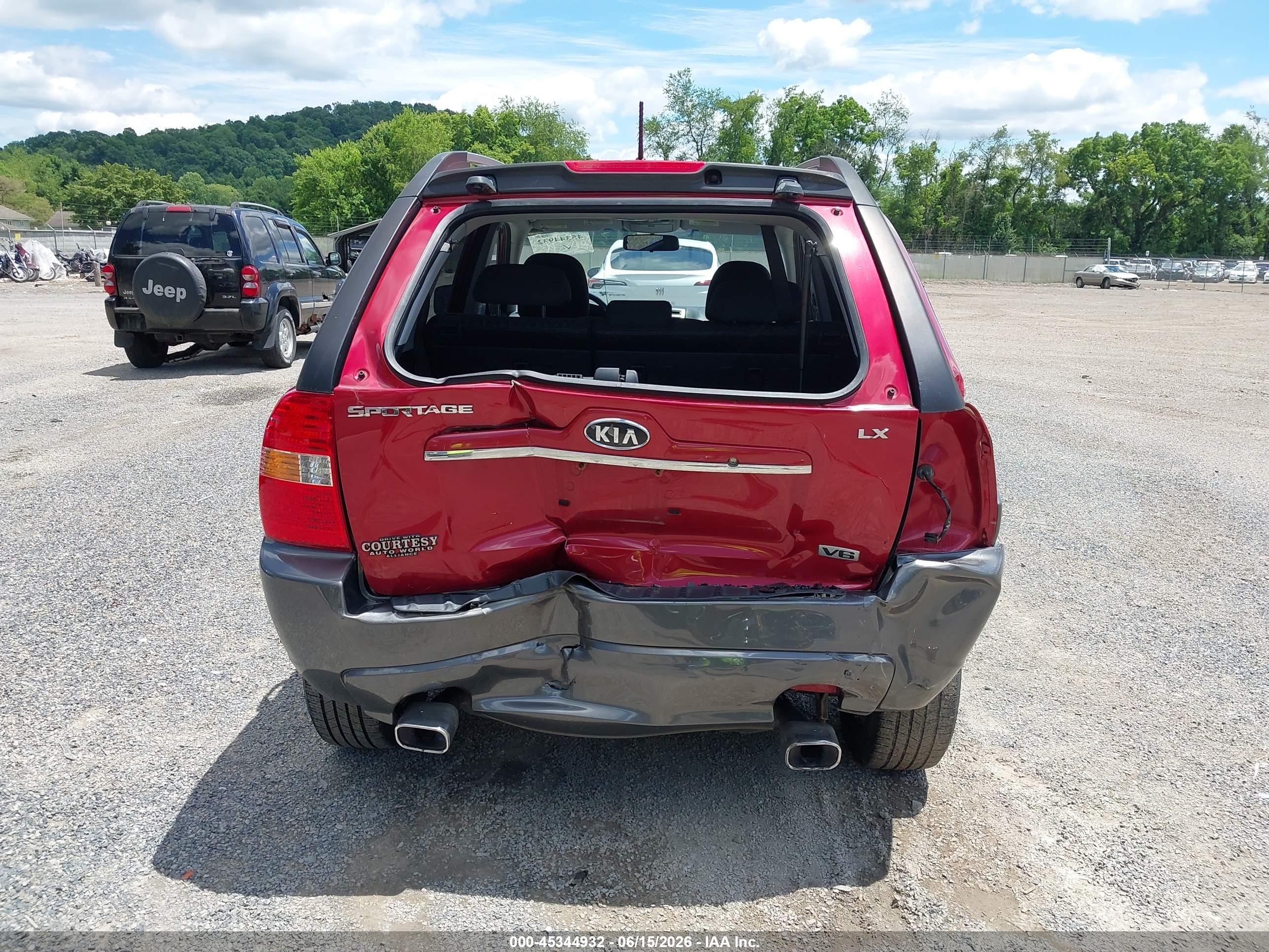 2007 Kia Sportage Lx V6 Red vin: KNDJF723377416631