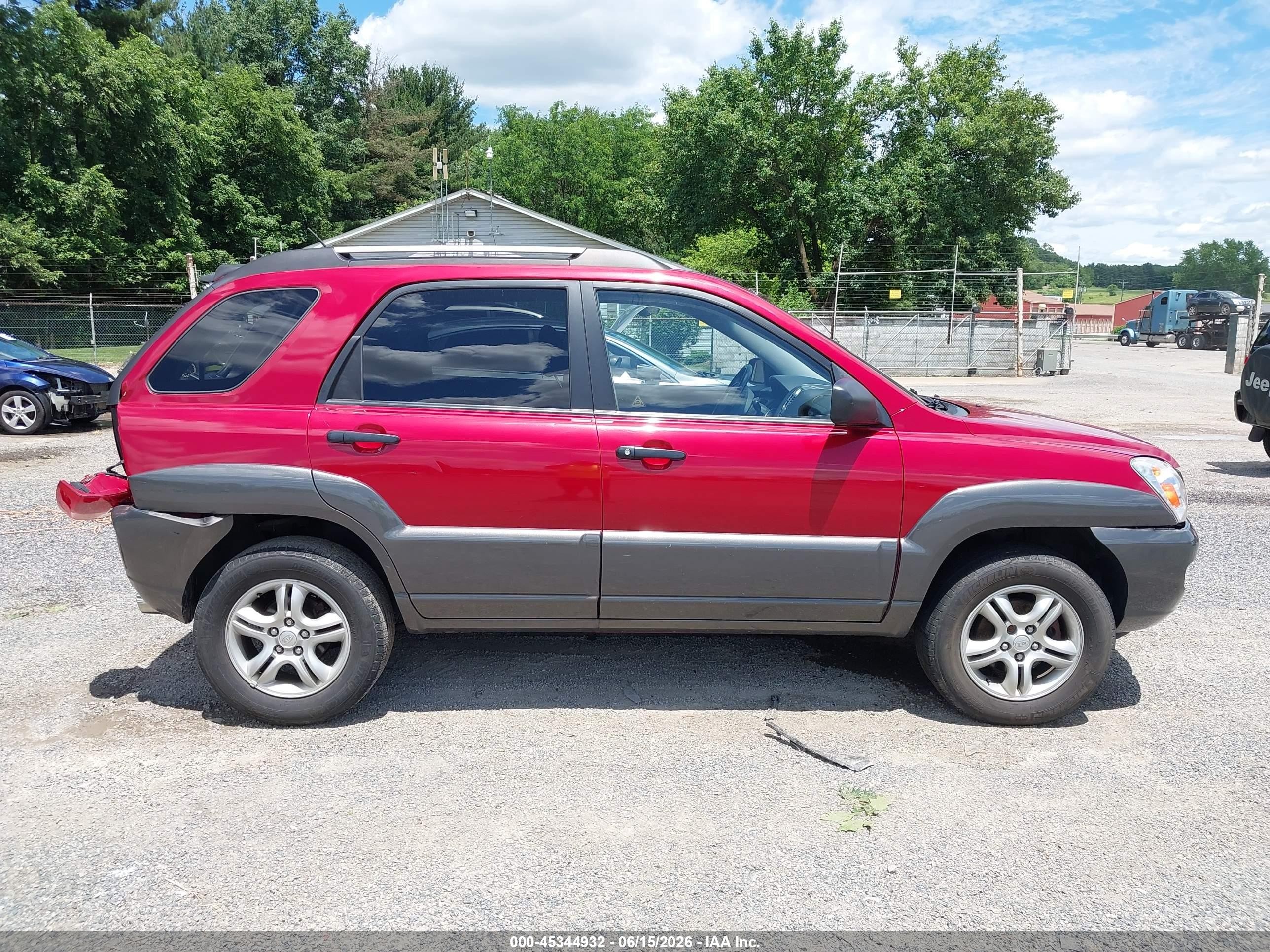 2007 Kia Sportage Lx V6 Red vin: KNDJF723377416631