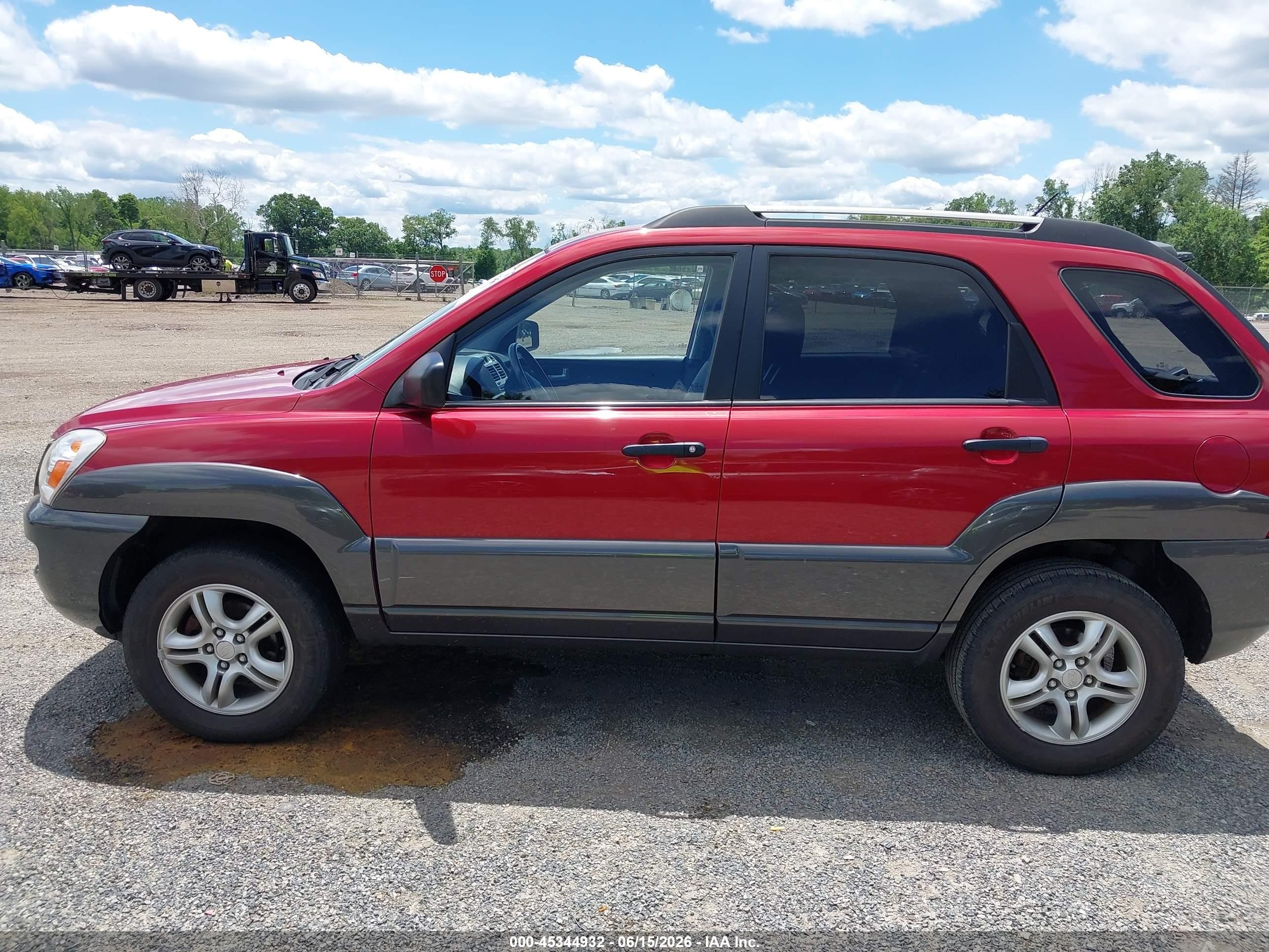 2007 Kia Sportage Lx V6 Red vin: KNDJF723377416631