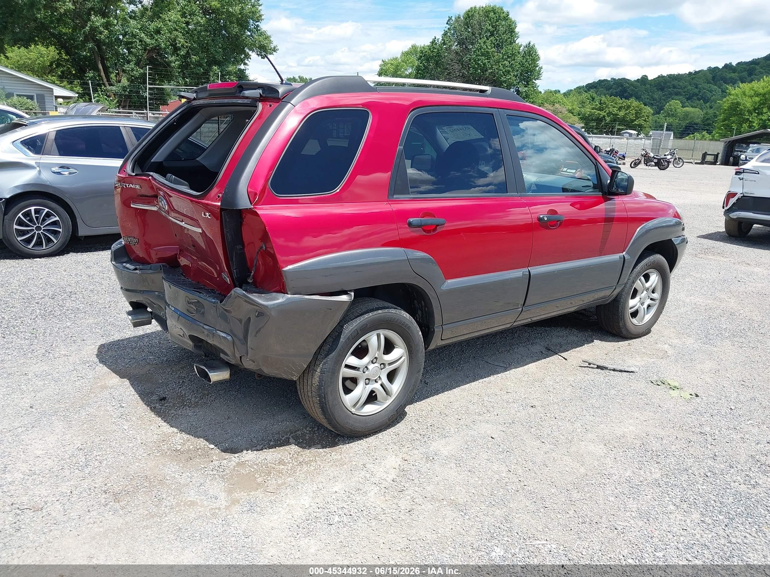 2007 Kia Sportage Lx V6 Red vin: KNDJF723377416631