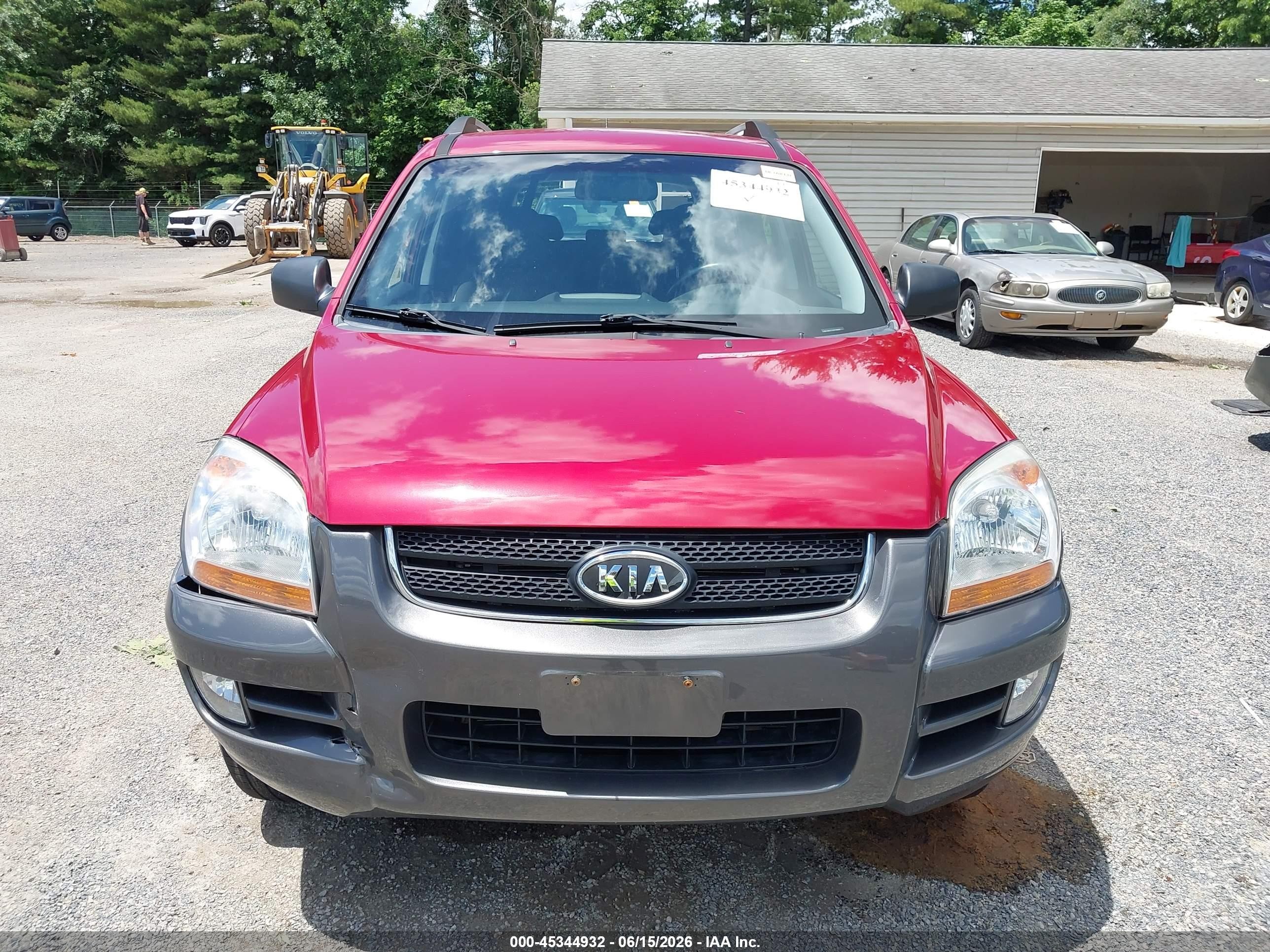 2007 Kia Sportage Lx V6 Red vin: KNDJF723377416631