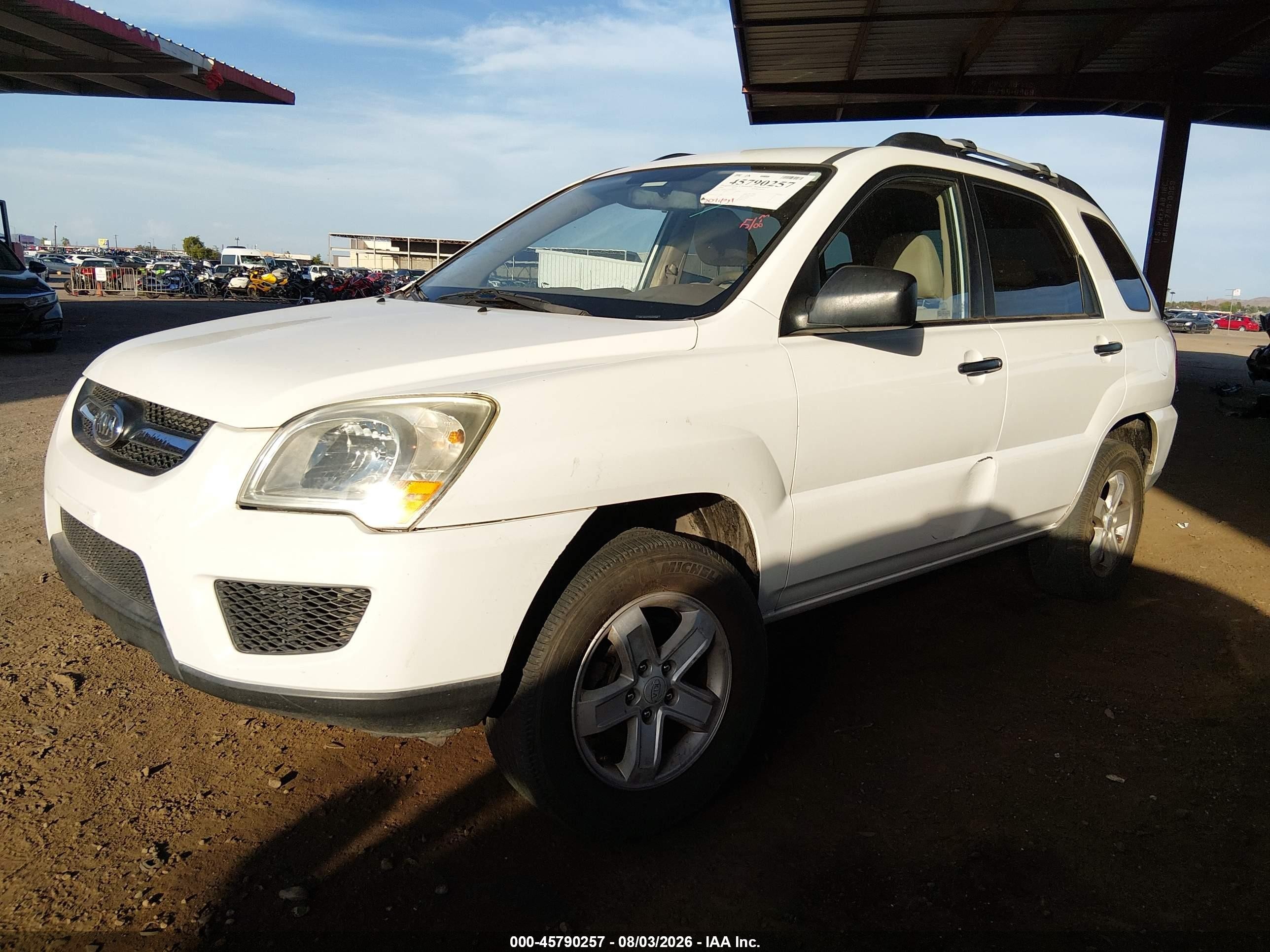 2009 Kia Sportage Lx V6 White vin: KNDJF723397613544