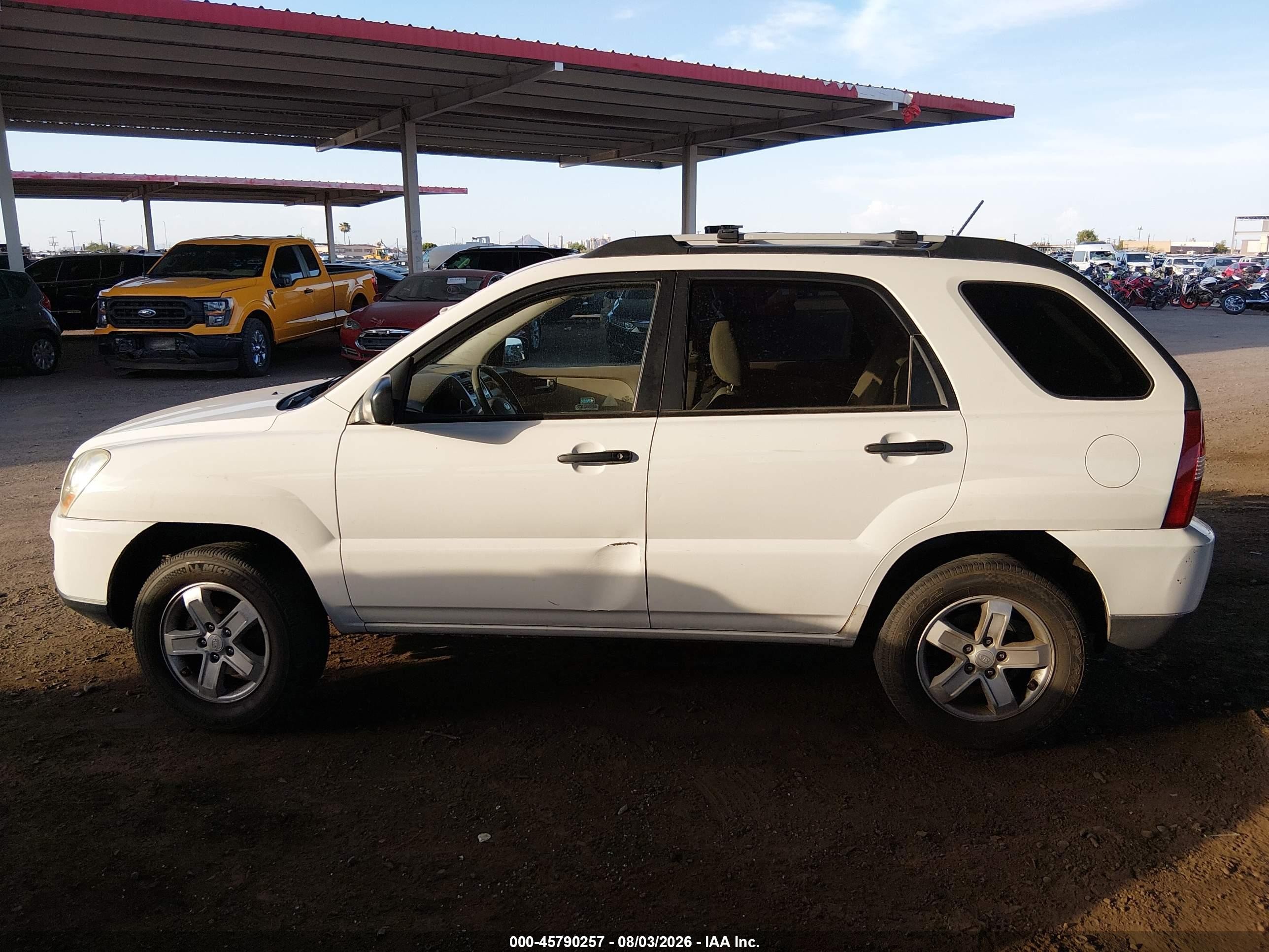 2009 Kia Sportage Lx V6 White vin: KNDJF723397613544