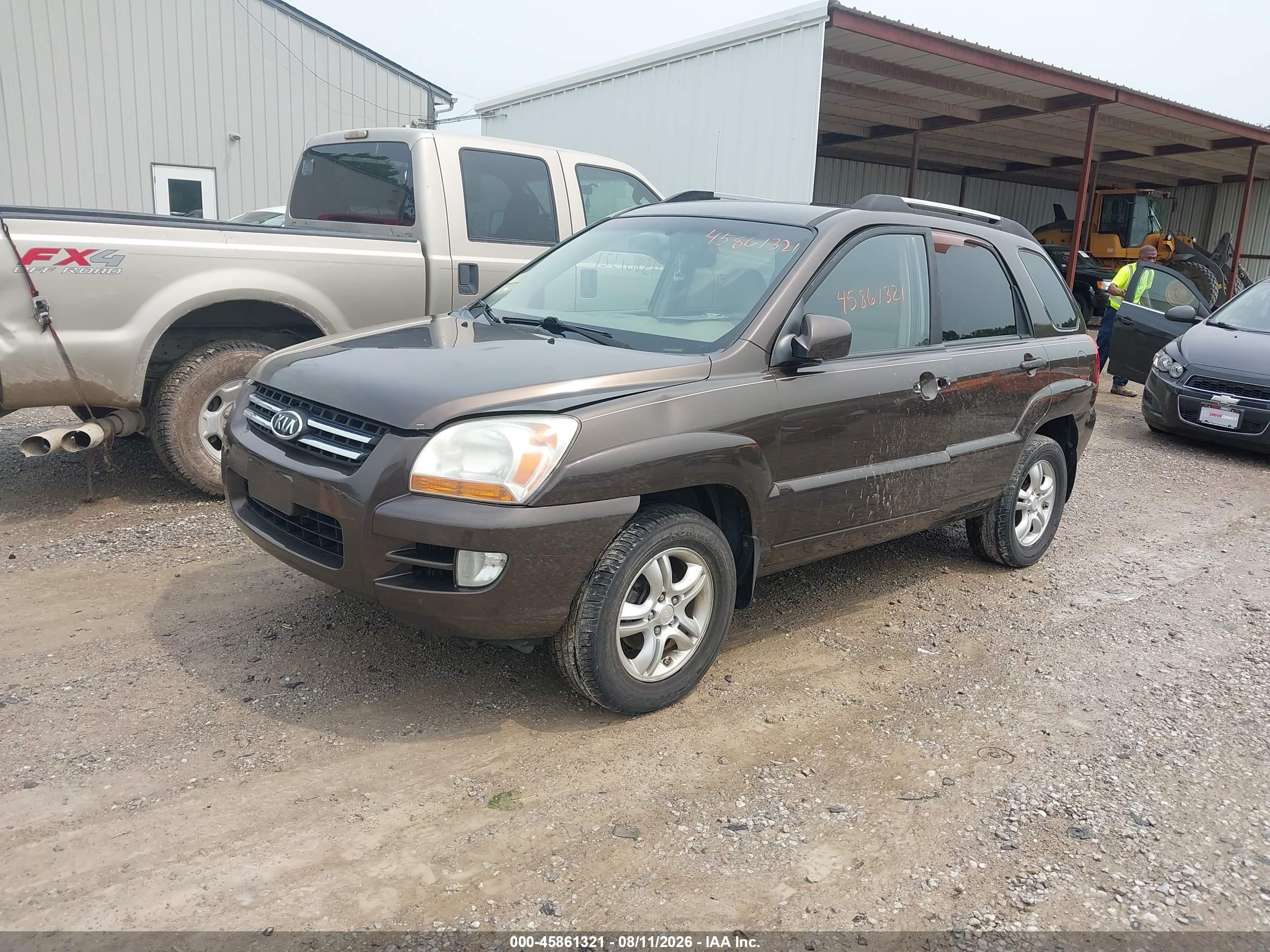 2007 Kia Sportage Ex V6 Brown vin: KNDJF723477316022