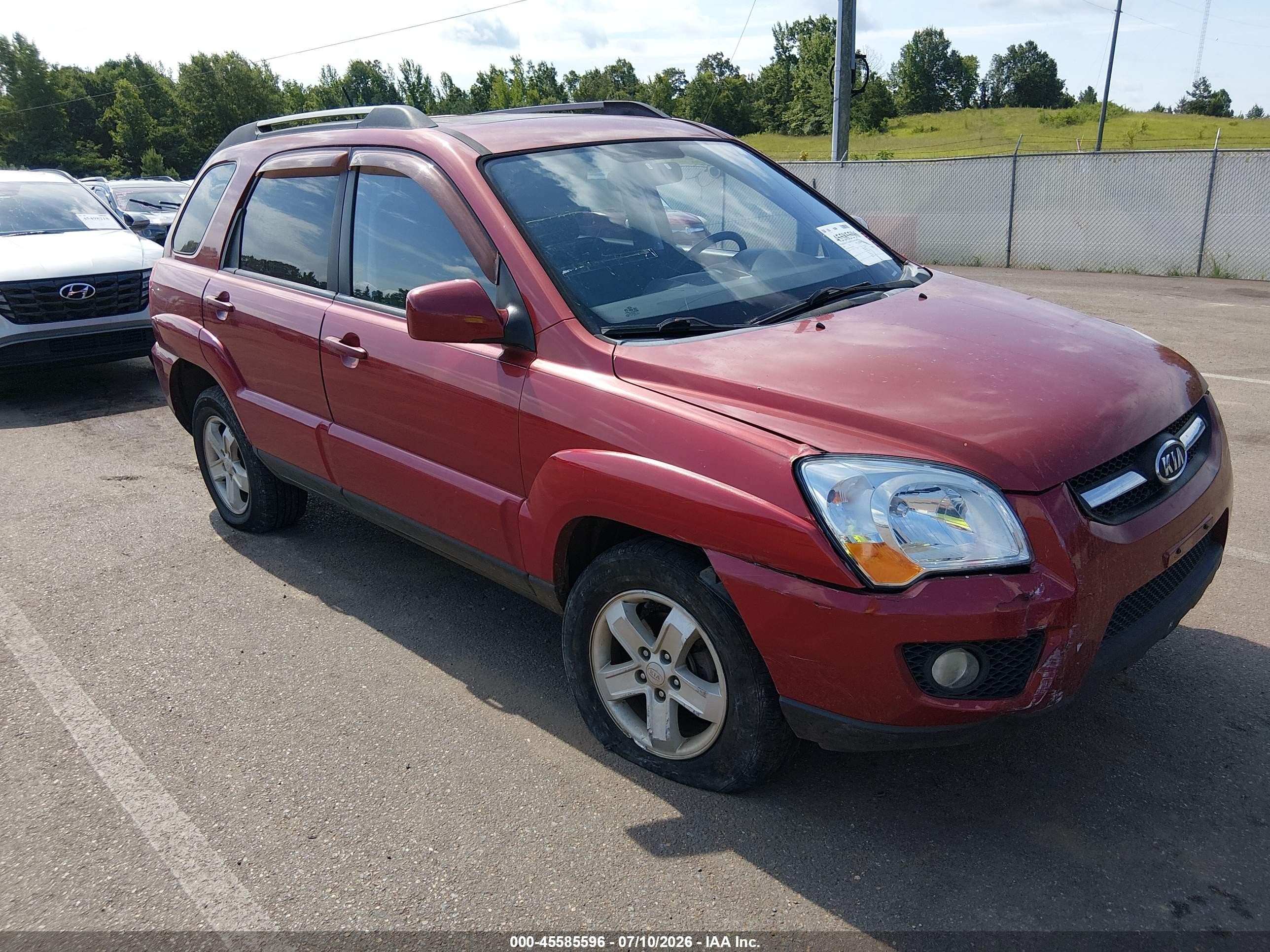 2009 Kia Sportage Ex V6 Red vin: KNDJF723497630580