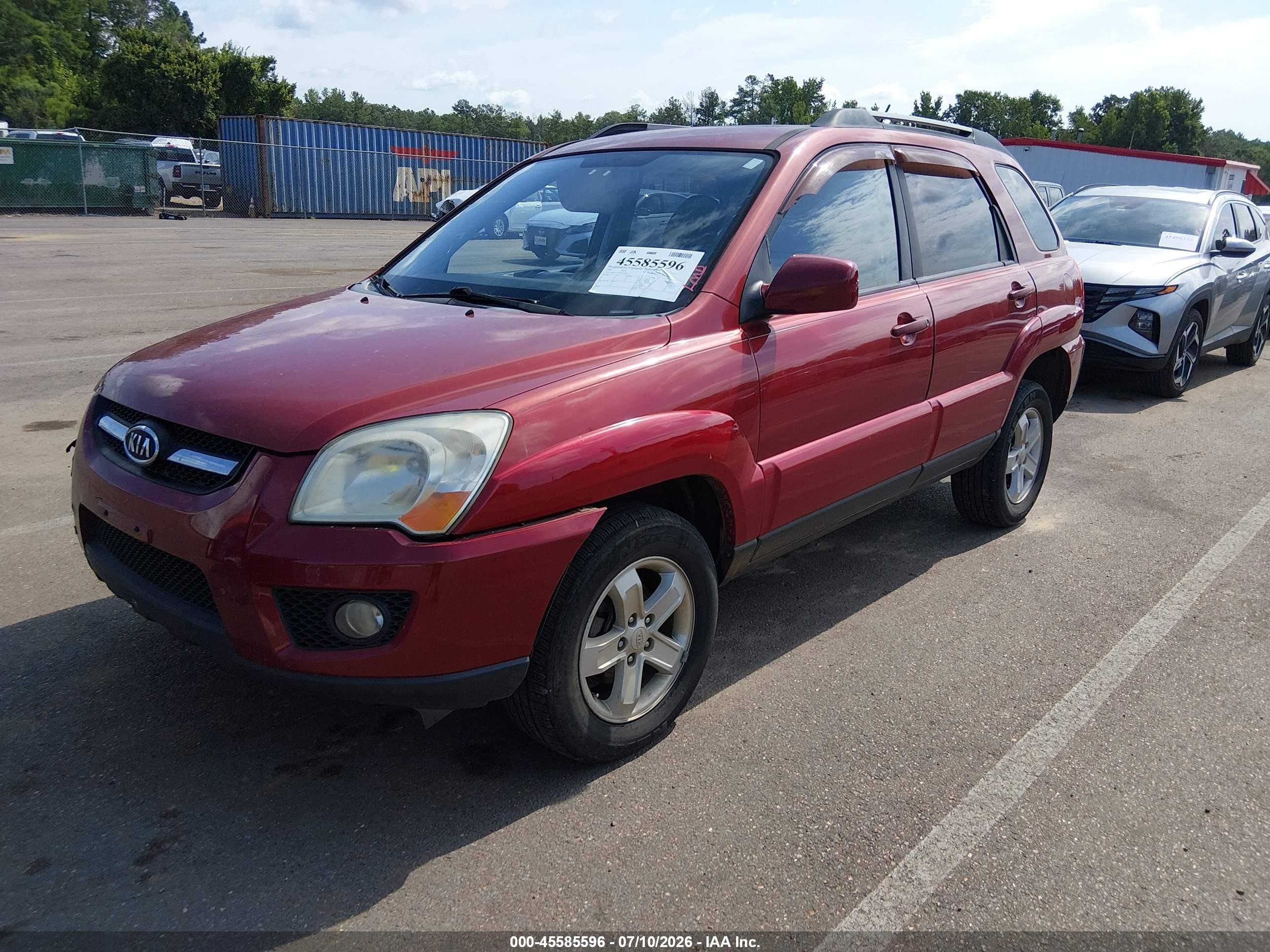 2009 Kia Sportage Ex V6 Red vin: KNDJF723497630580