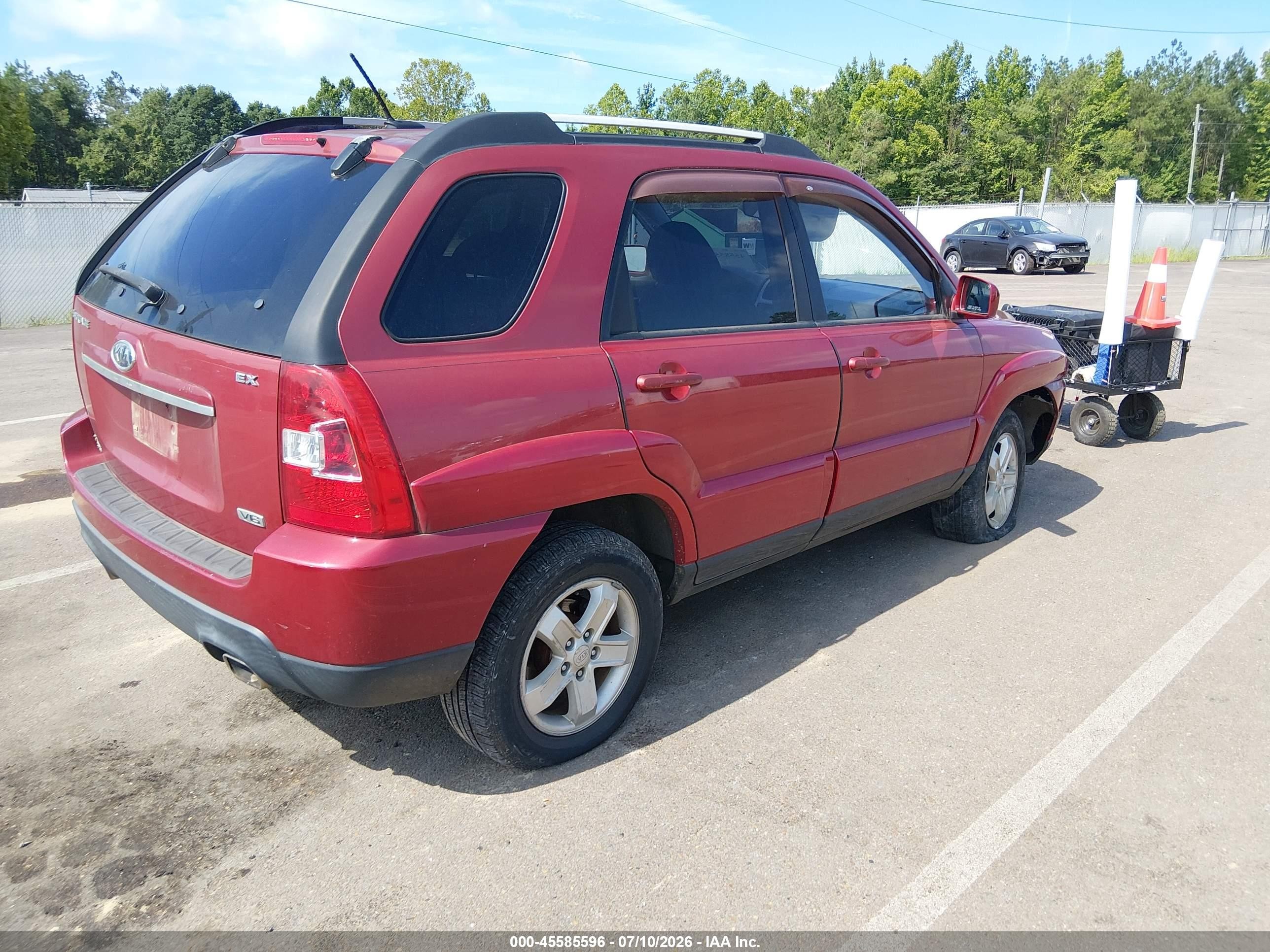 2009 Kia Sportage Ex V6 Red vin: KNDJF723497630580