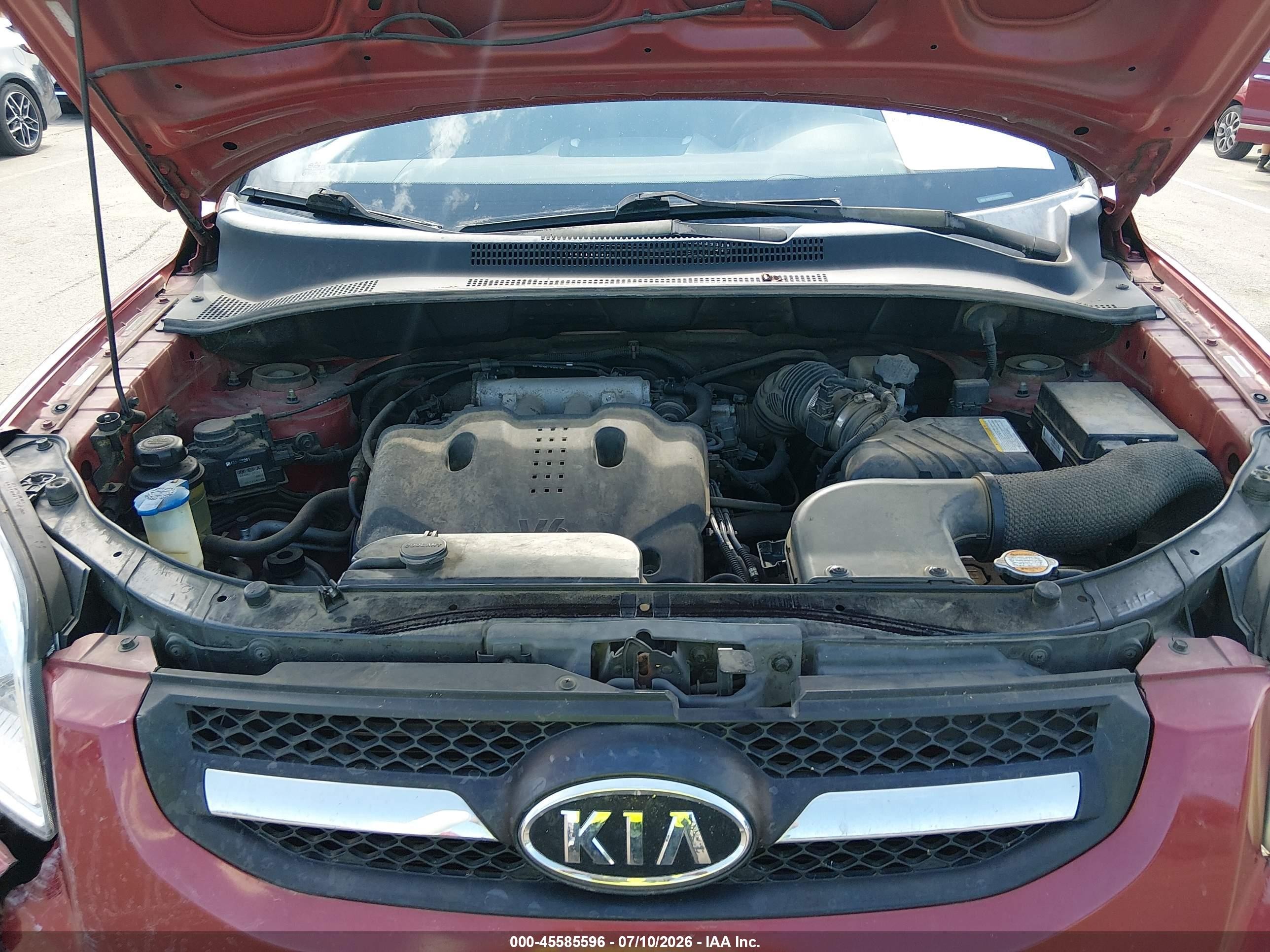 2009 Kia Sportage Ex V6 Red vin: KNDJF723497630580