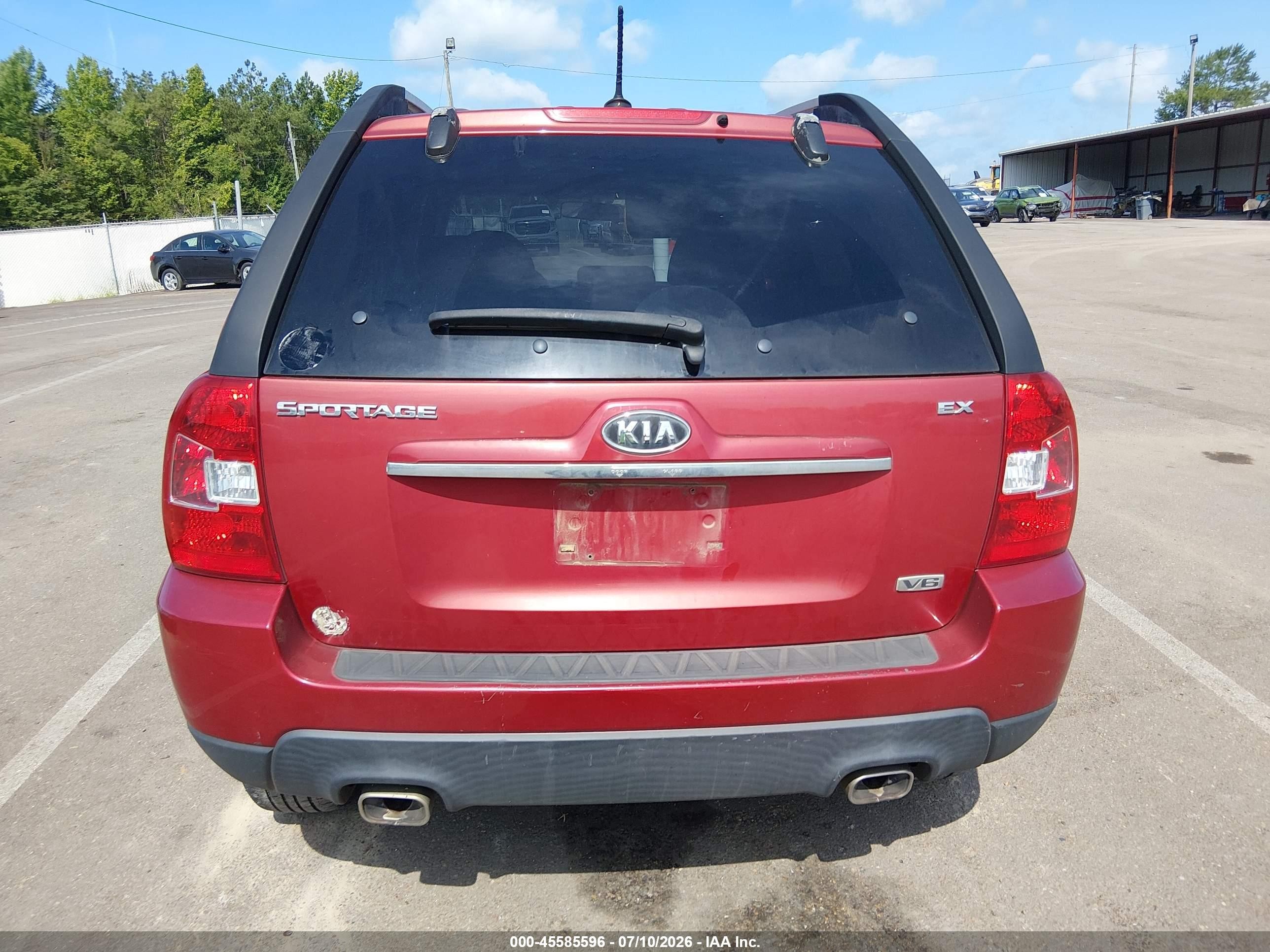 2009 Kia Sportage Ex V6 Red vin: KNDJF723497630580