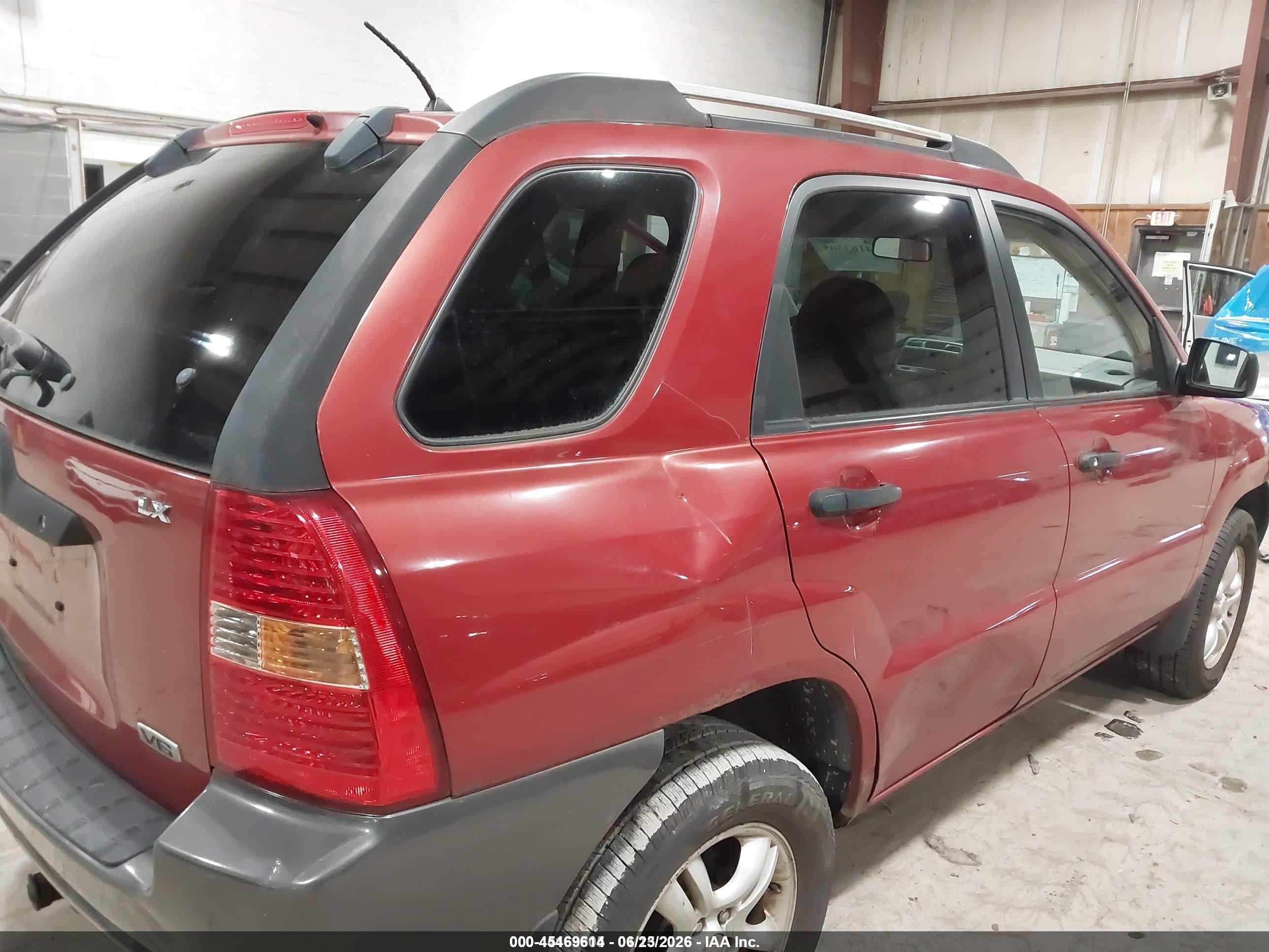 2006 Kia Sportage Ex V6/lx Red vin: KNDJF723567139012