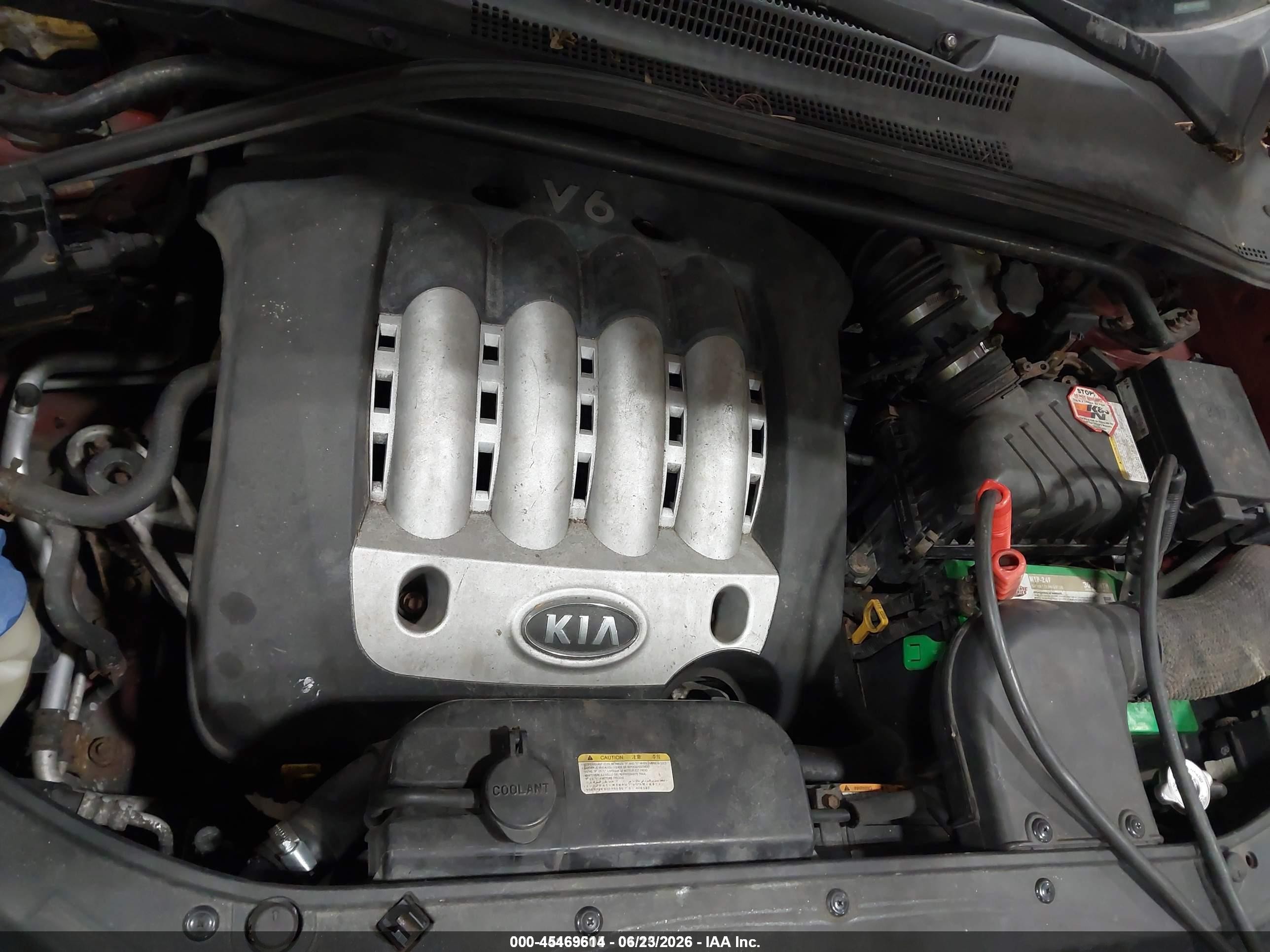 2006 Kia Sportage Ex V6/lx Red vin: KNDJF723567139012