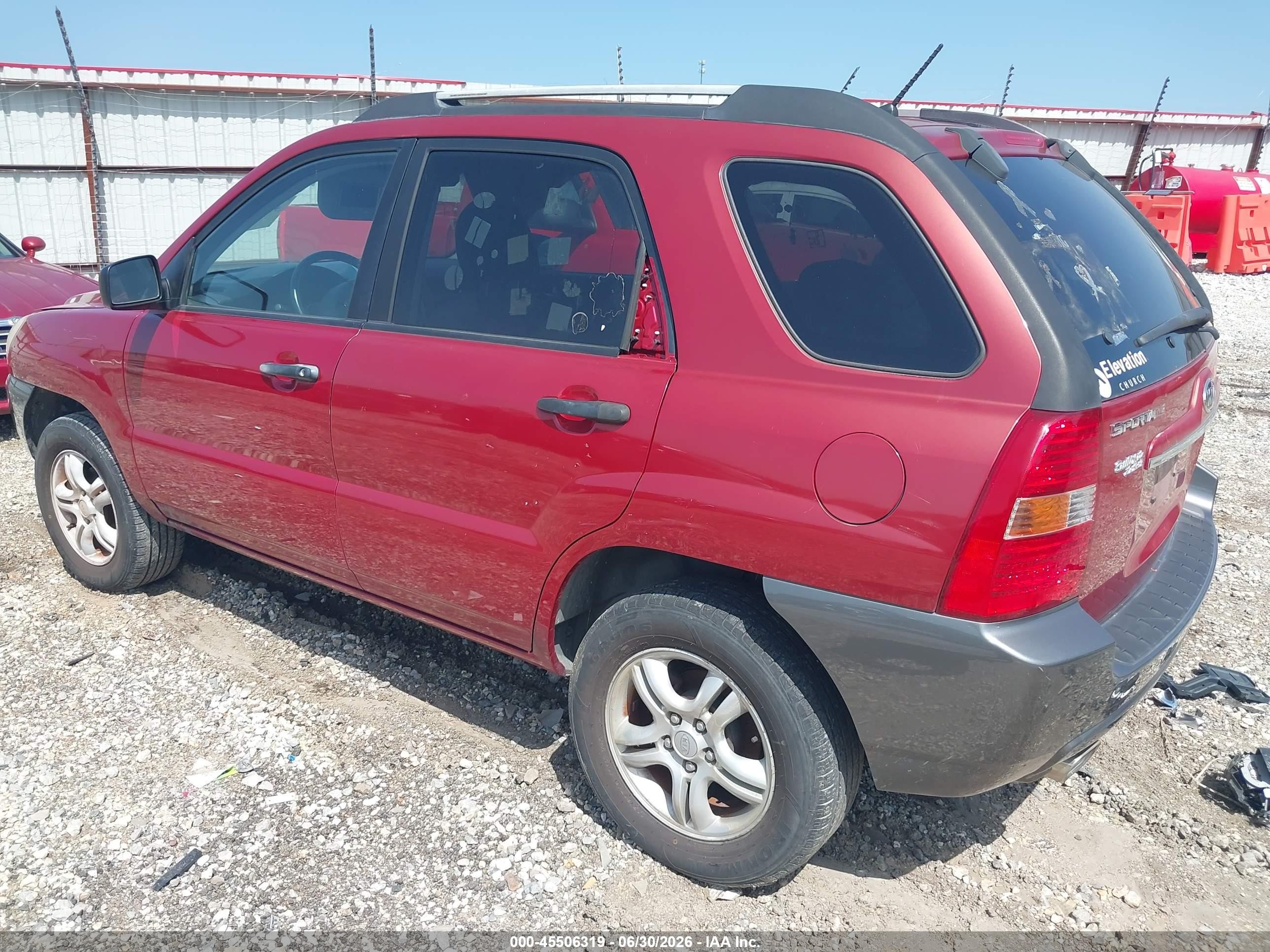2007 Kia Sportage Lx V6 Red vin: KNDJF723577311282