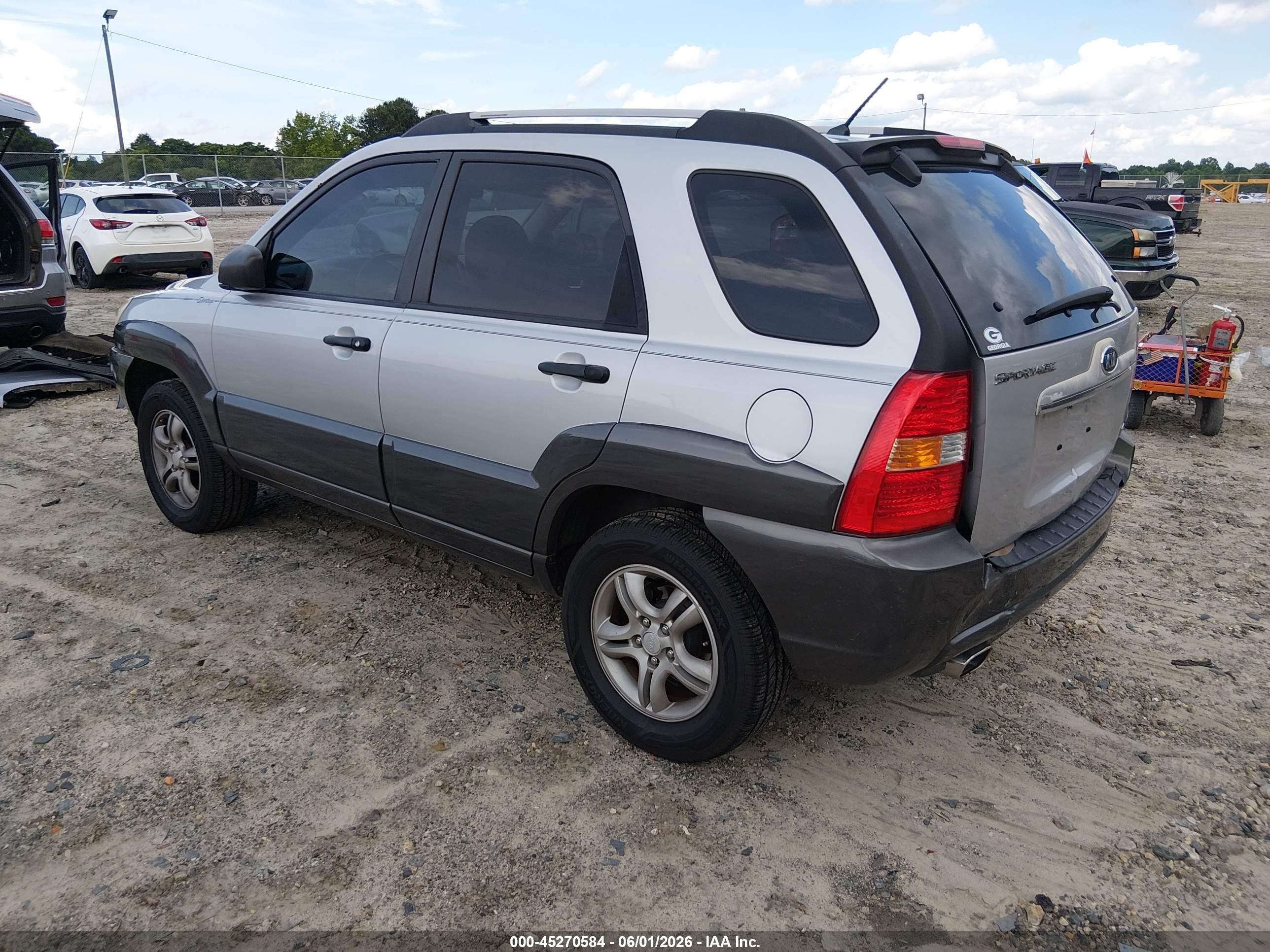 2007 Kia Sportage Lx V6 Silver vin: KNDJF723577320919