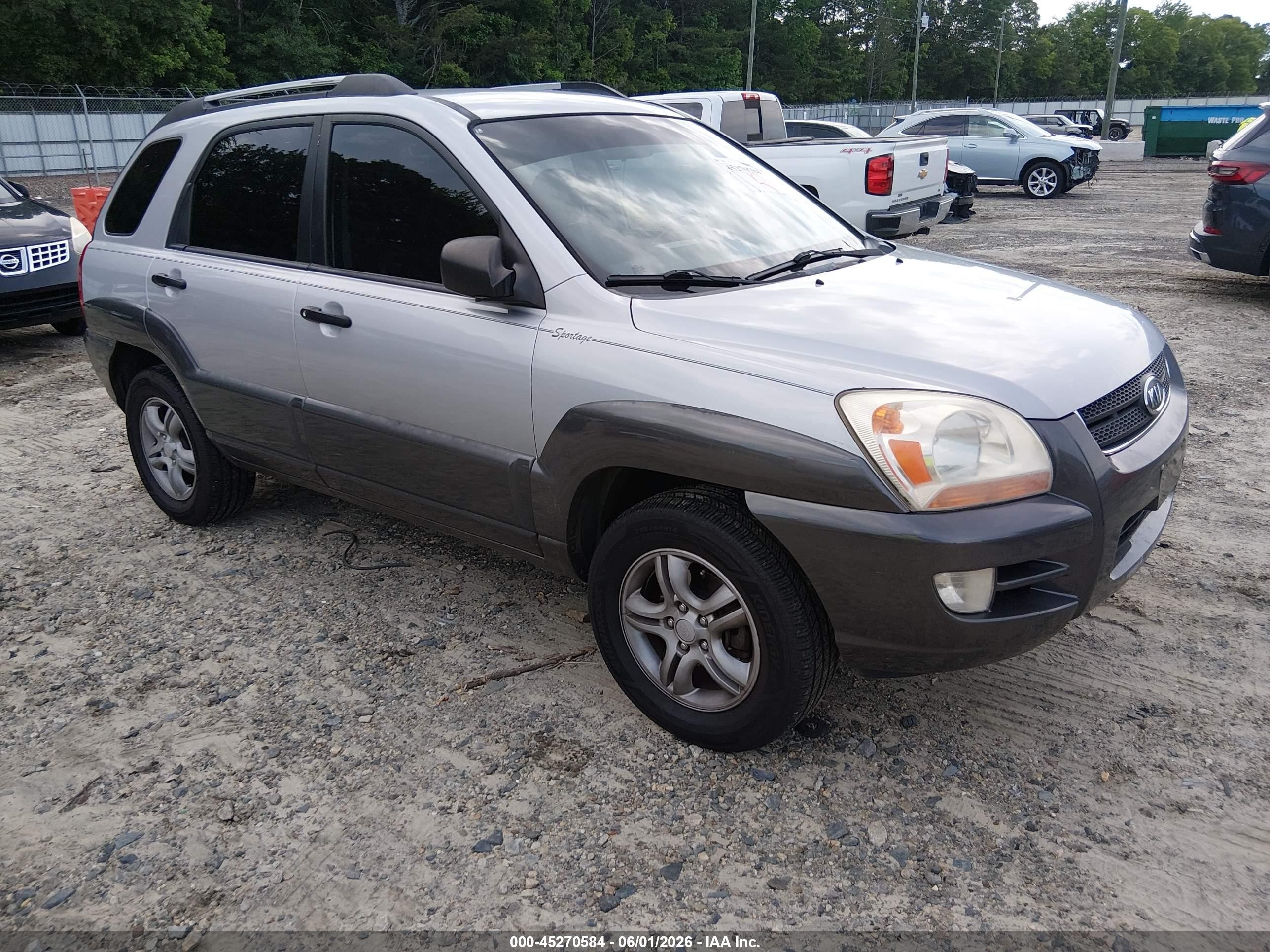 2007 Kia Sportage Lx V6 Silver vin: KNDJF723577320919