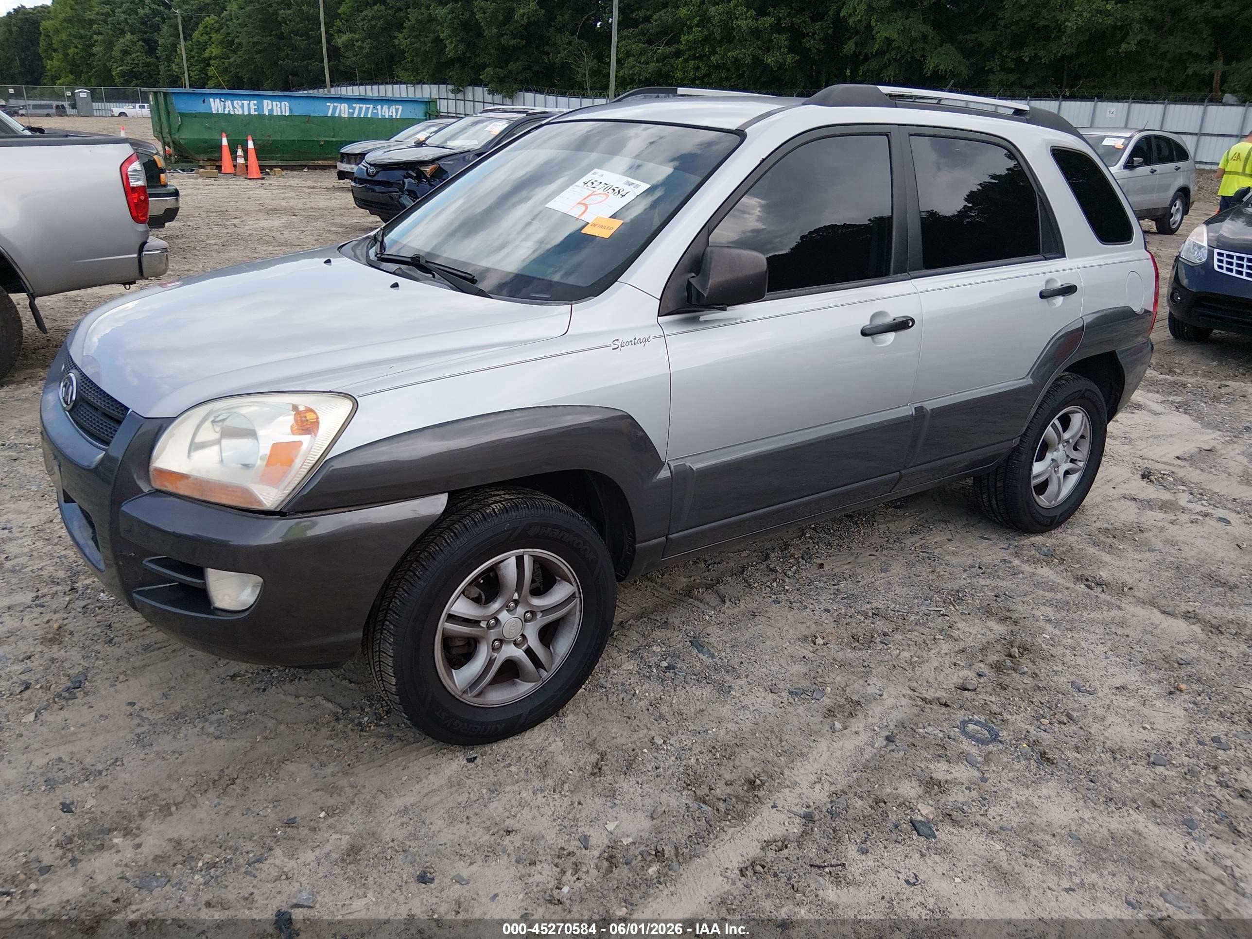 2007 Kia Sportage Lx V6 Silver vin: KNDJF723577320919