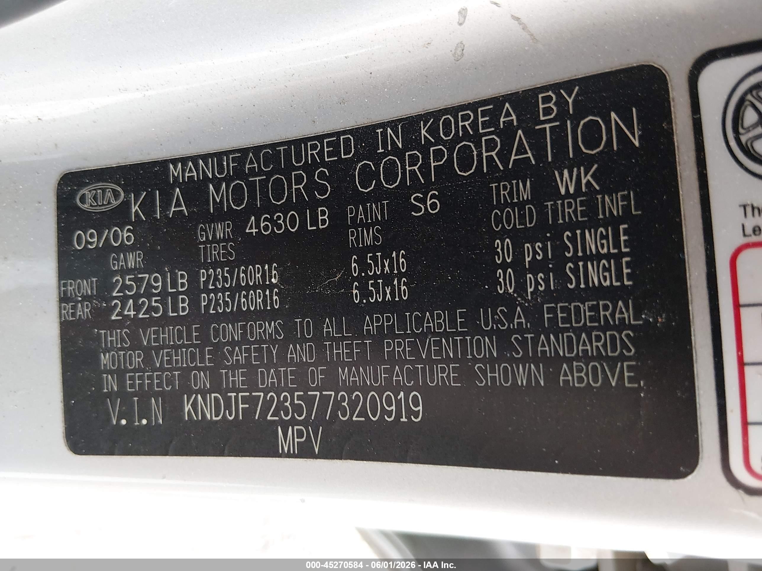 2007 Kia Sportage Lx V6 Silver vin: KNDJF723577320919