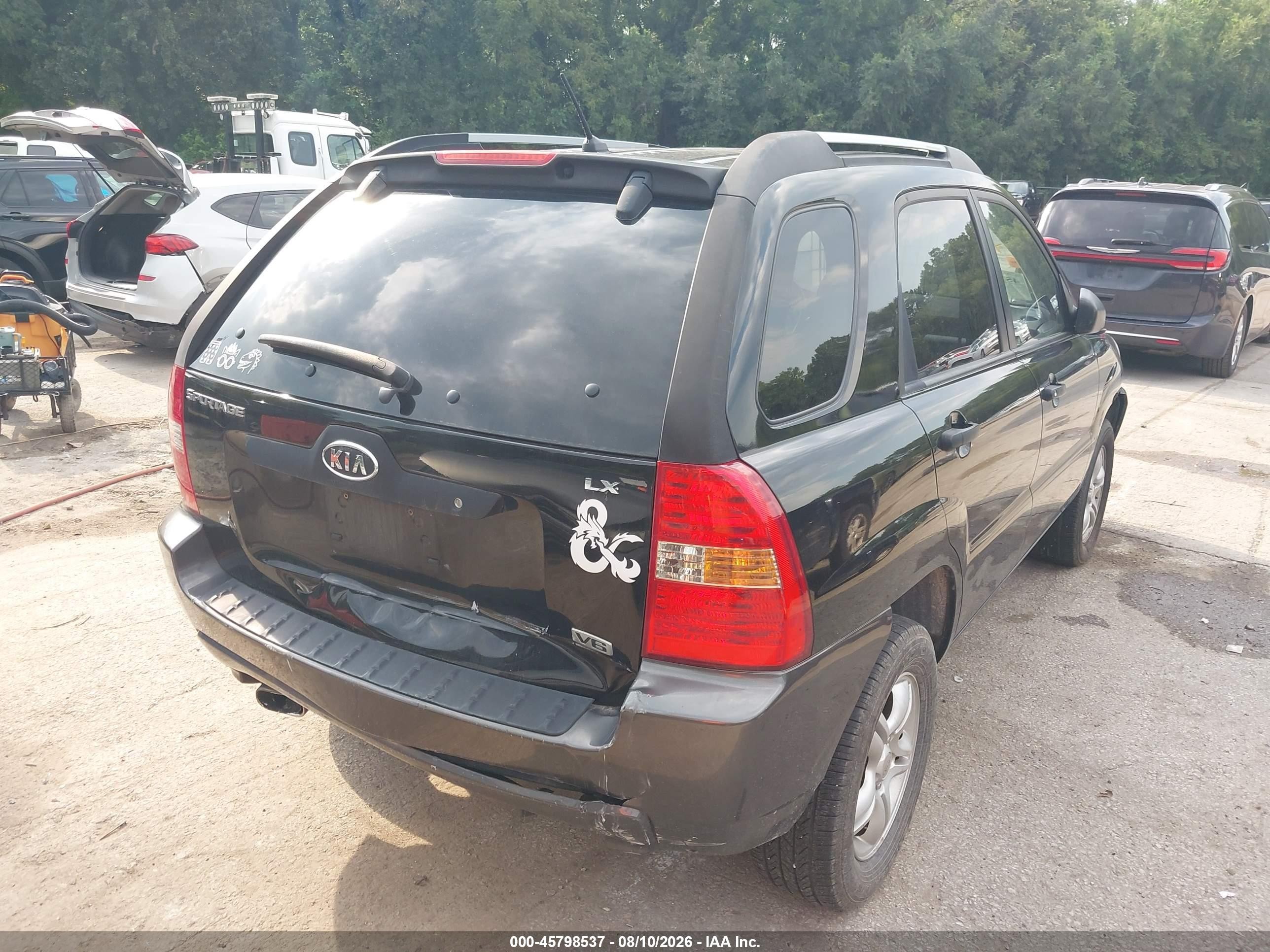 2006 Kia Sportage Ex V6/lx V6 Black vin: KNDJF723667239166