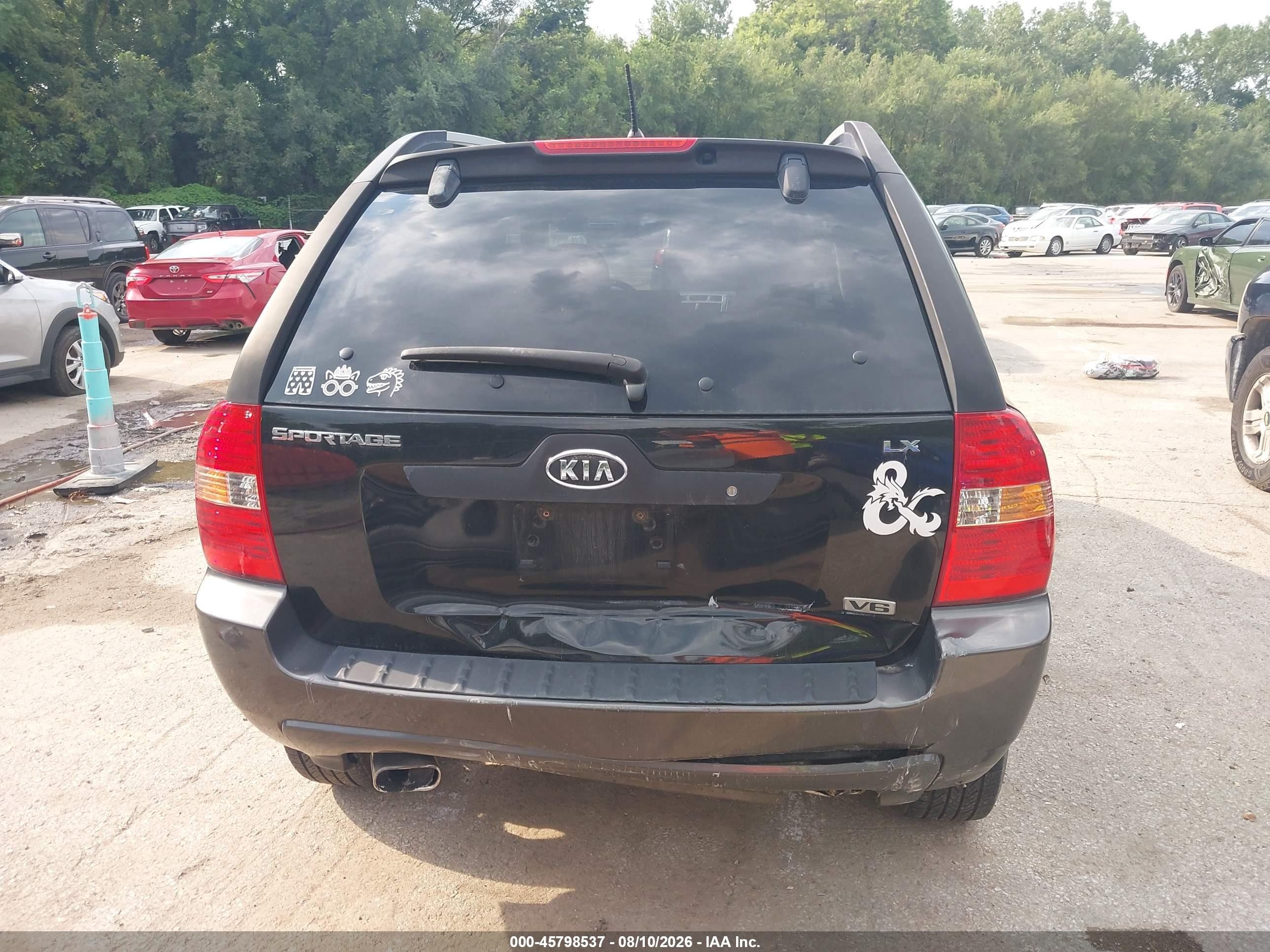 2006 Kia Sportage Ex V6/lx V6 Black vin: KNDJF723667239166