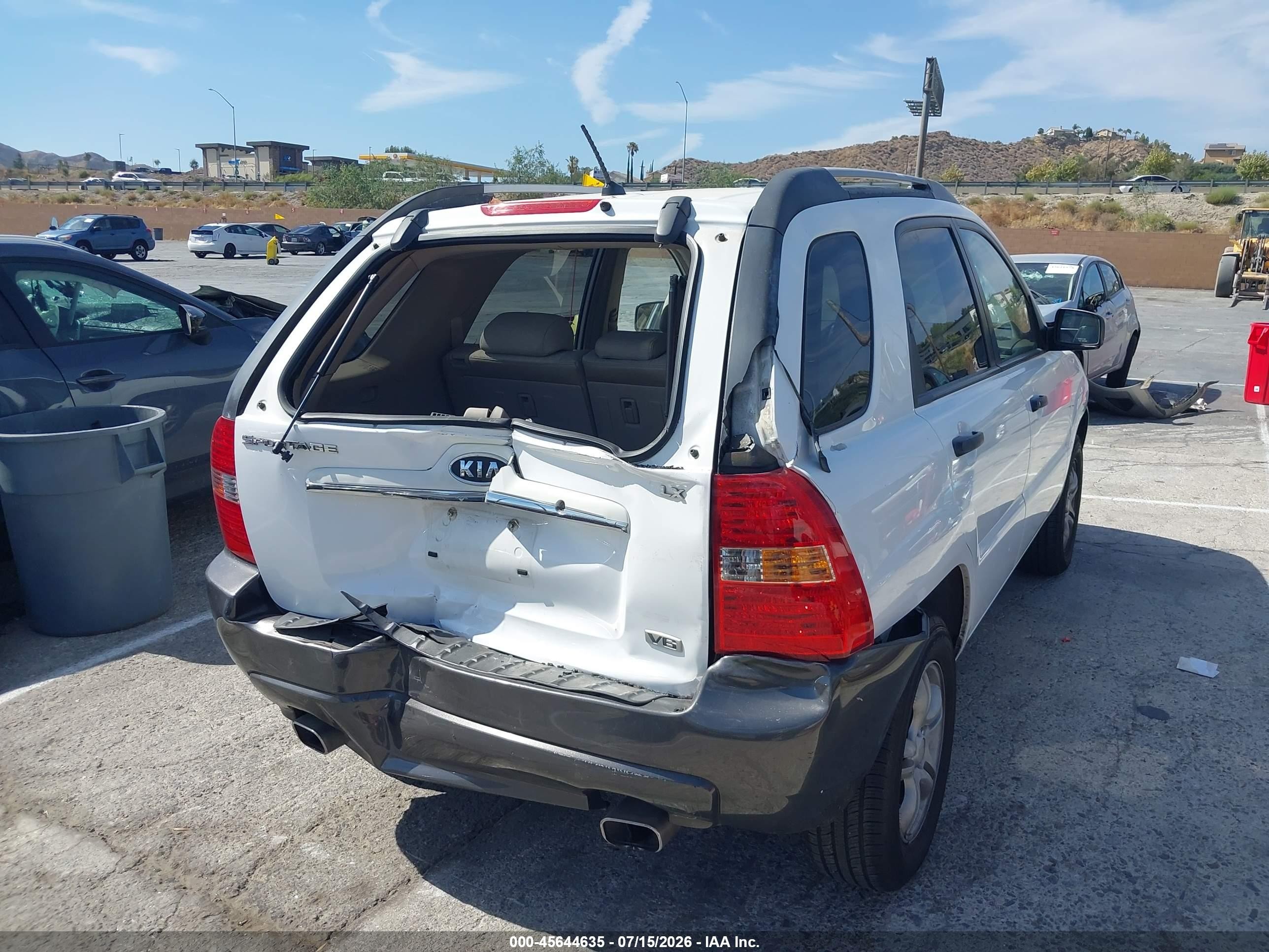 2007 Kia Sportage Lx V6 White vin: KNDJF723677316958