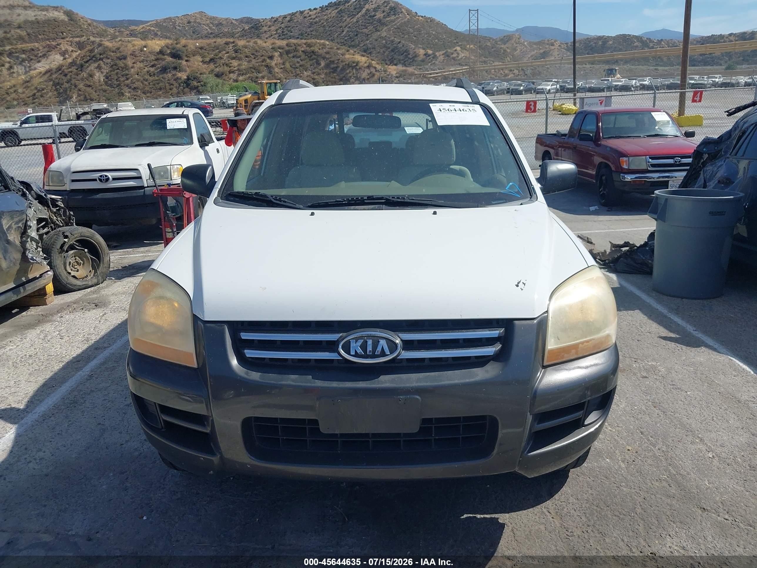 2007 Kia Sportage Lx V6 White vin: KNDJF723677316958