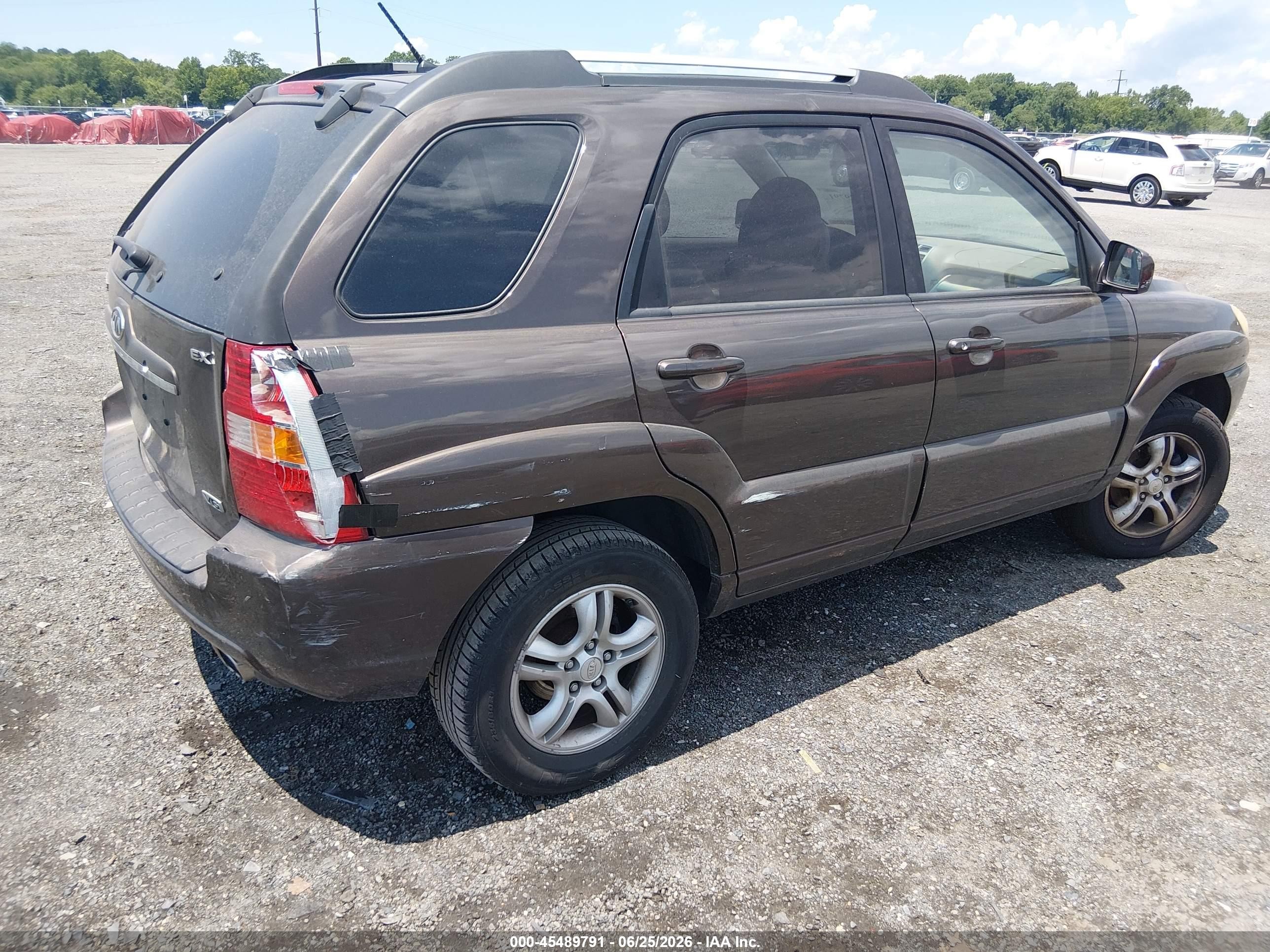 2007 Kia Sportage Ex V6 Brown vin: KNDJF723777301482