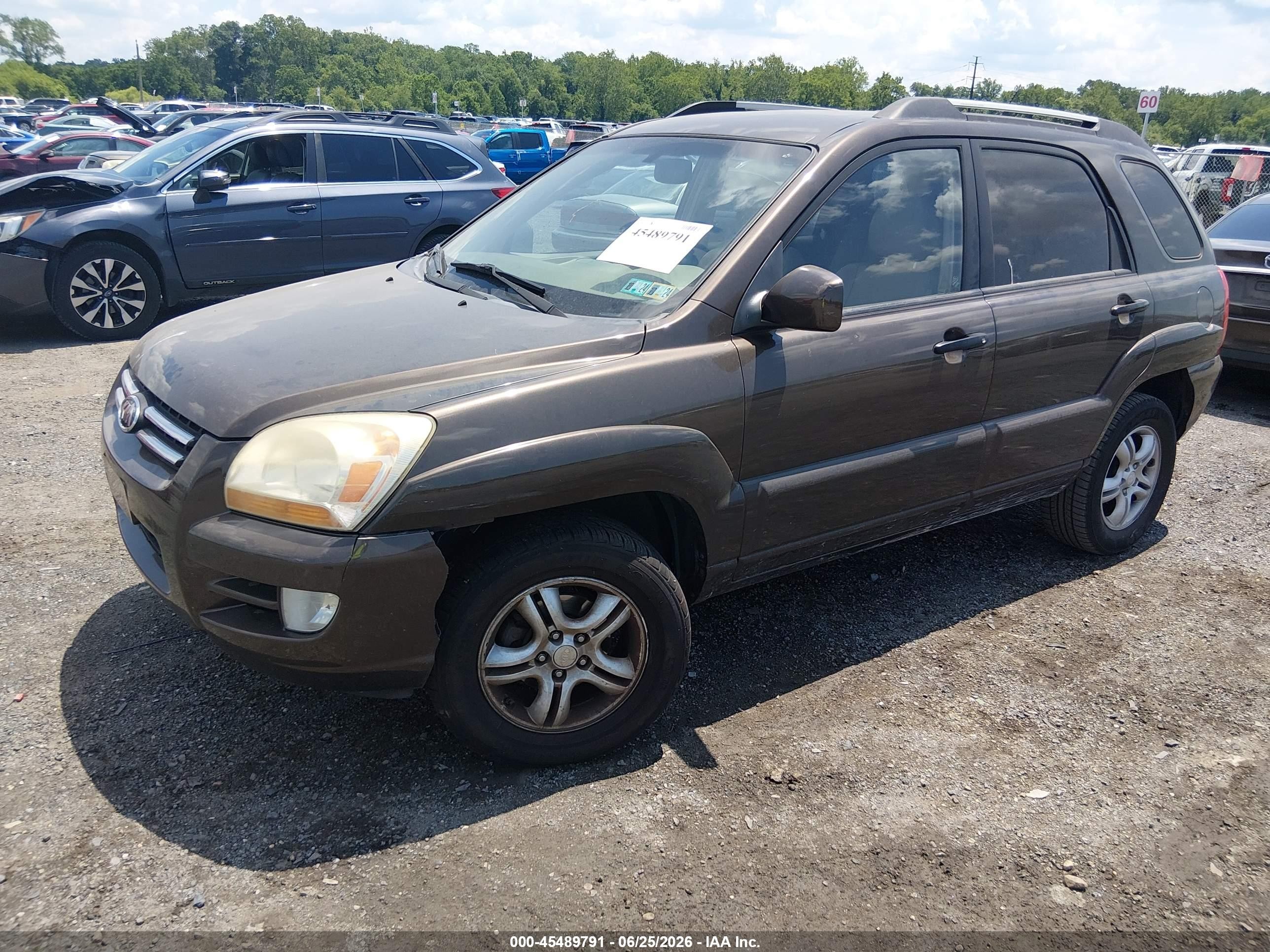 2007 Kia Sportage Ex V6 Brown vin: KNDJF723777301482