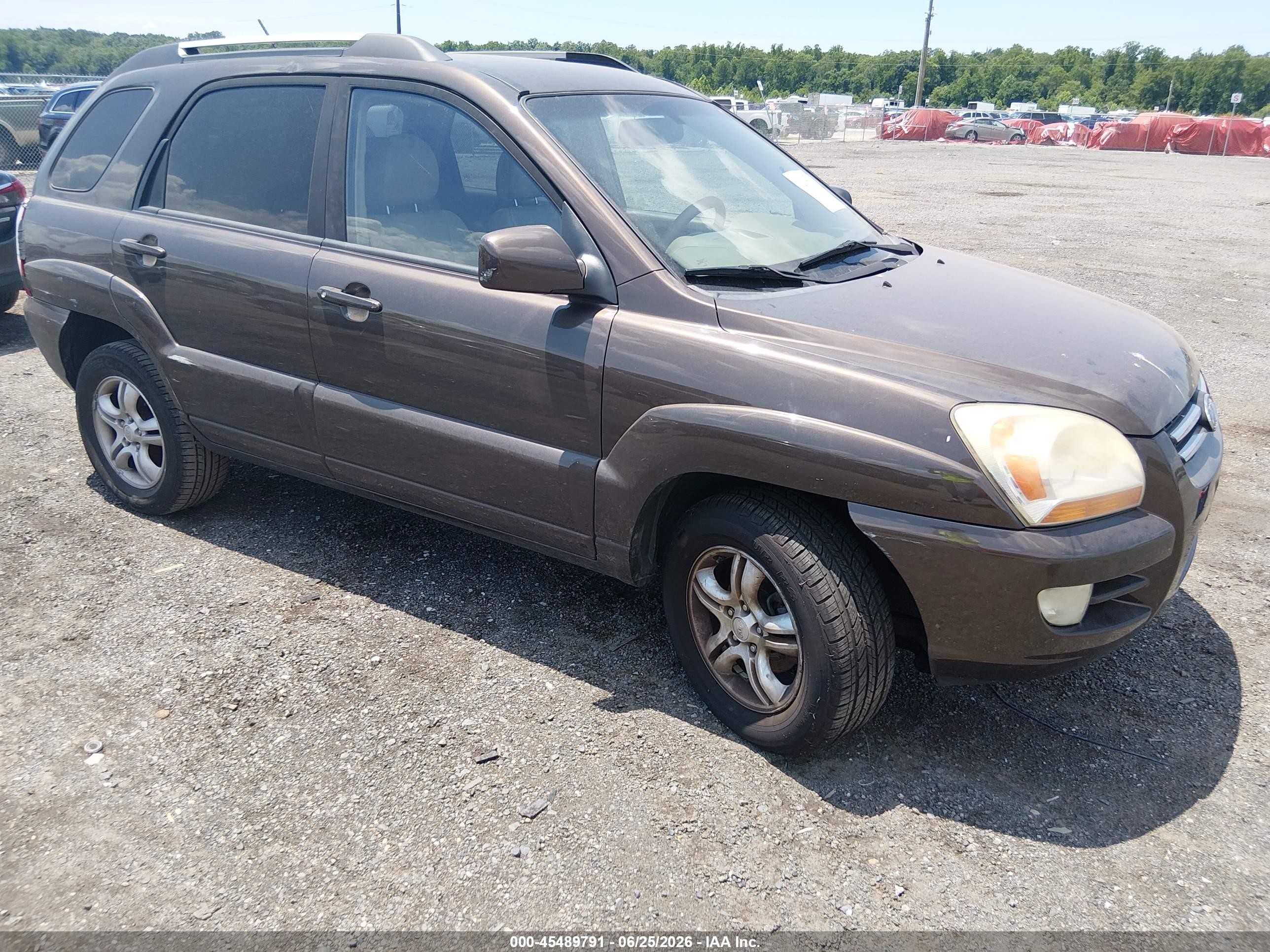 2007 Kia Sportage Ex V6 Brown vin: KNDJF723777301482