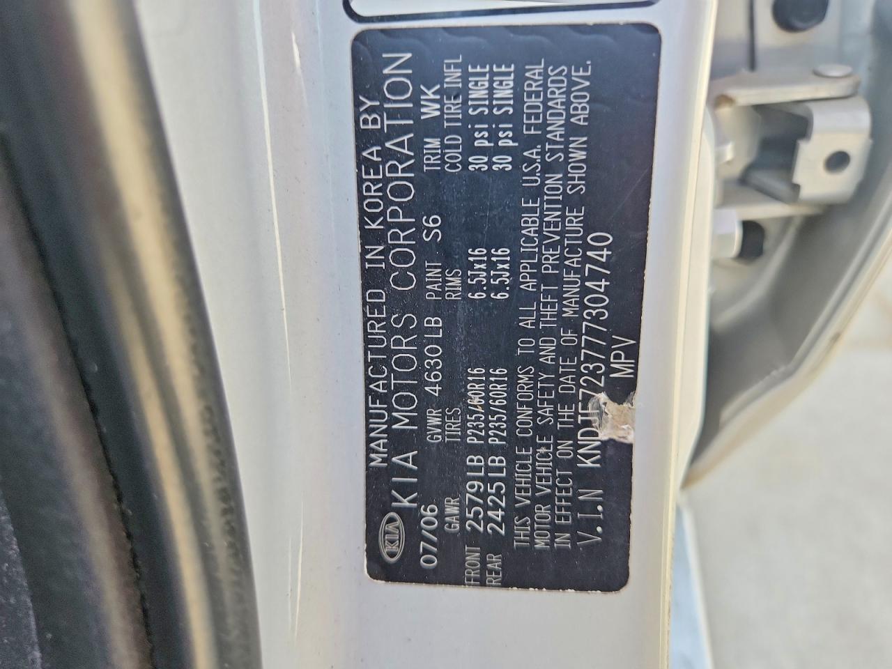 2007 Kia Sportage Lx Silver vin: KNDJF723777304740