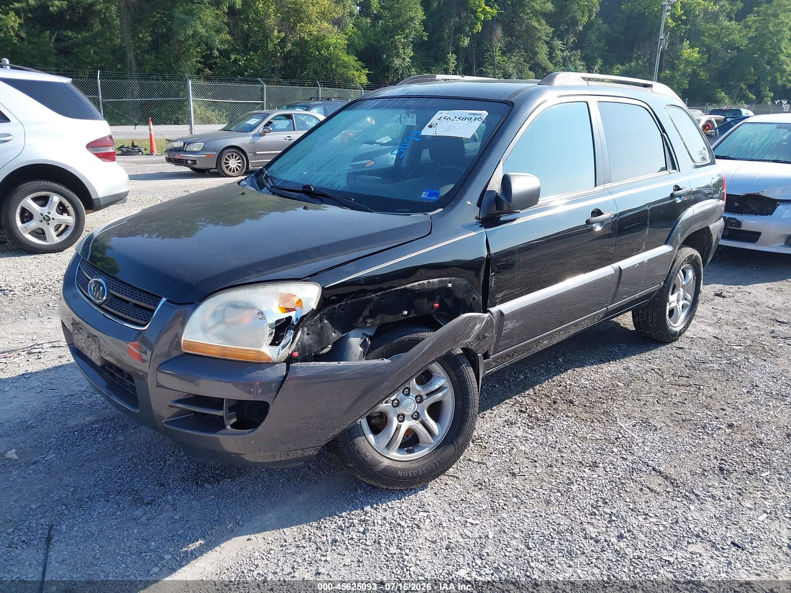 2008 Kia Sportage Lx V6 Black vin: KNDJF723887457645