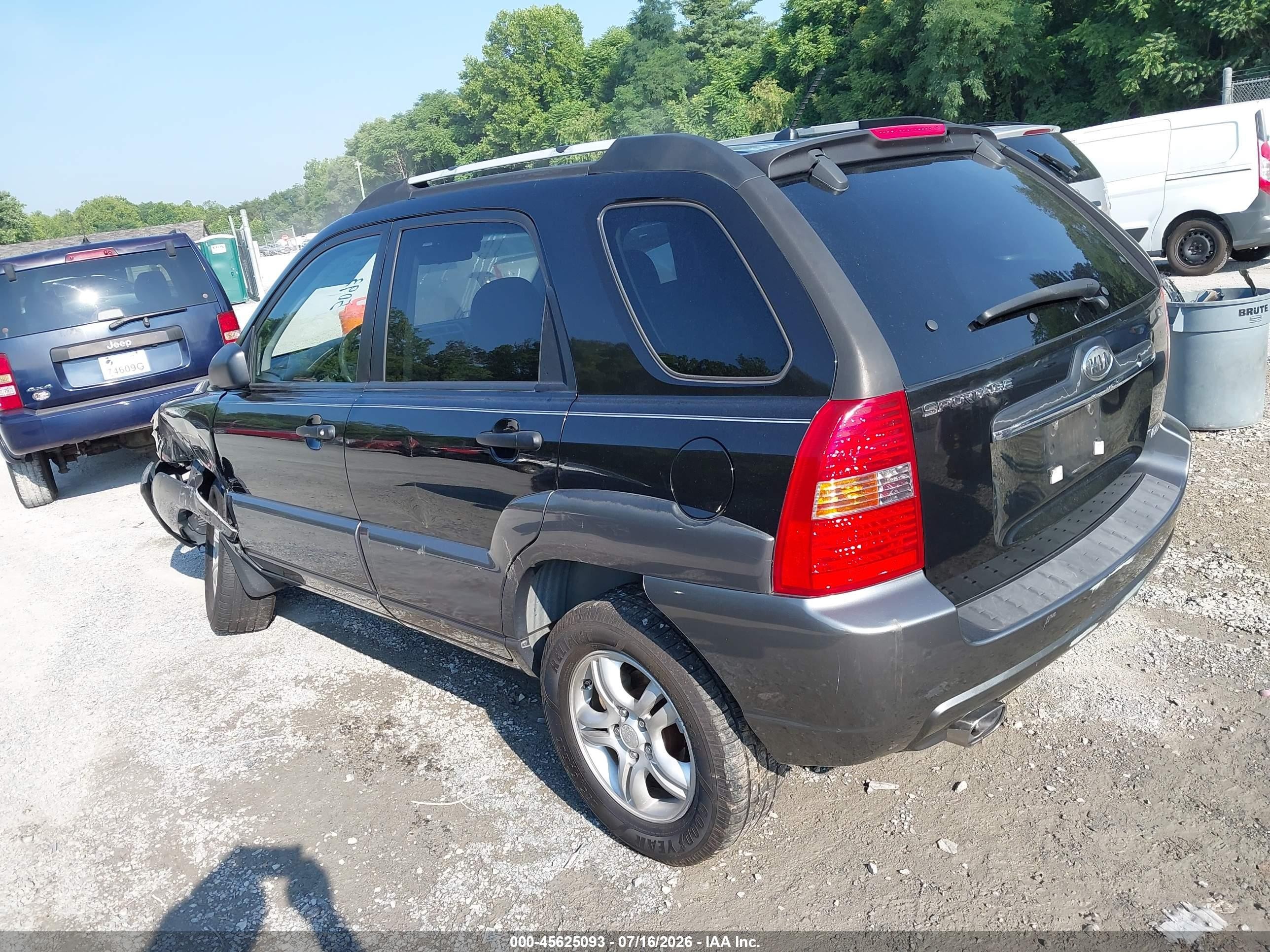 2008 Kia Sportage Lx V6 Black vin: KNDJF723887457645