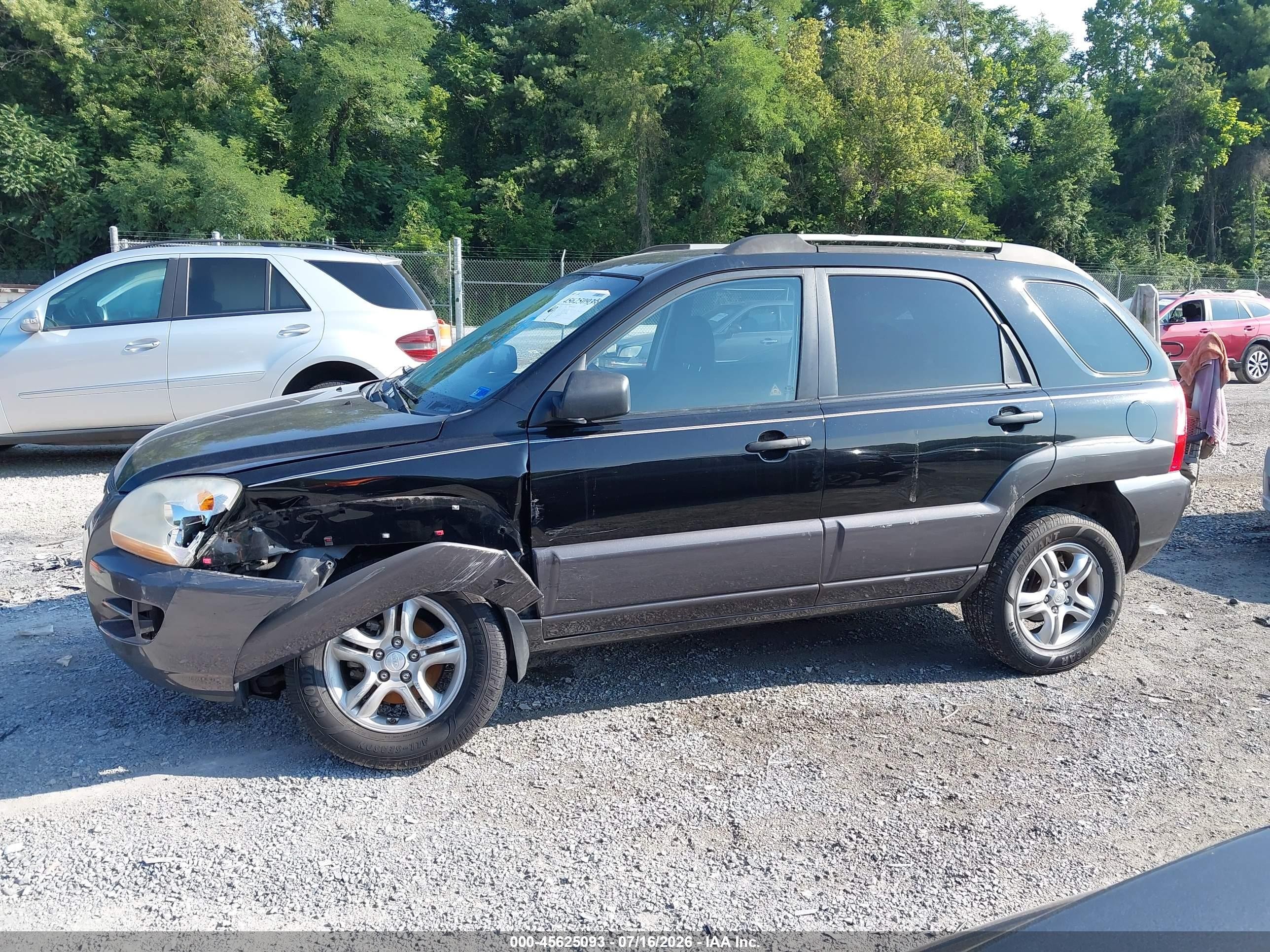 2008 Kia Sportage Lx V6 Black vin: KNDJF723887457645