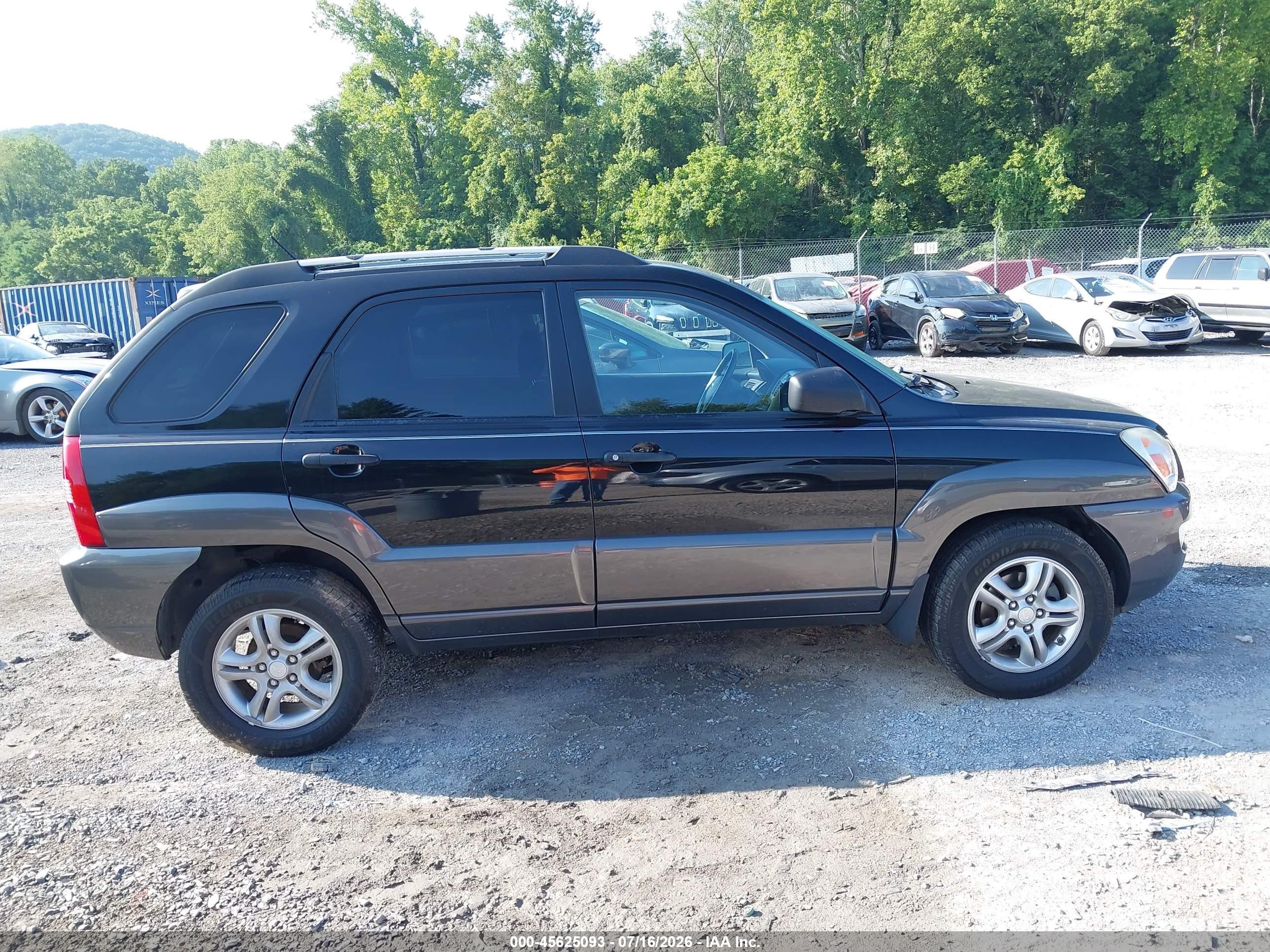 2008 Kia Sportage Lx V6 Black vin: KNDJF723887457645